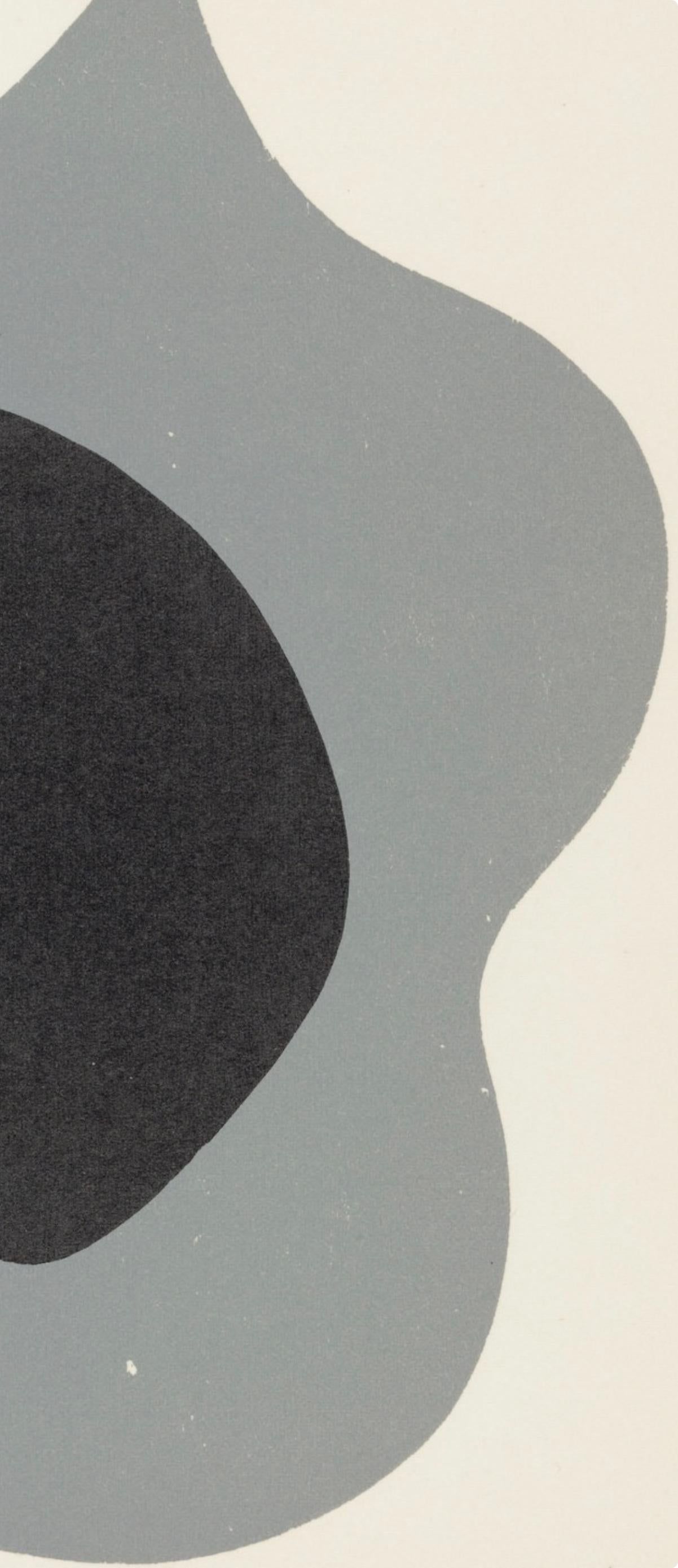 Composition (Arntz 148-175; Hagenbach A 25; Bolliger 54), Dreams and Projects - Gray Abstract Print by Jean Arp