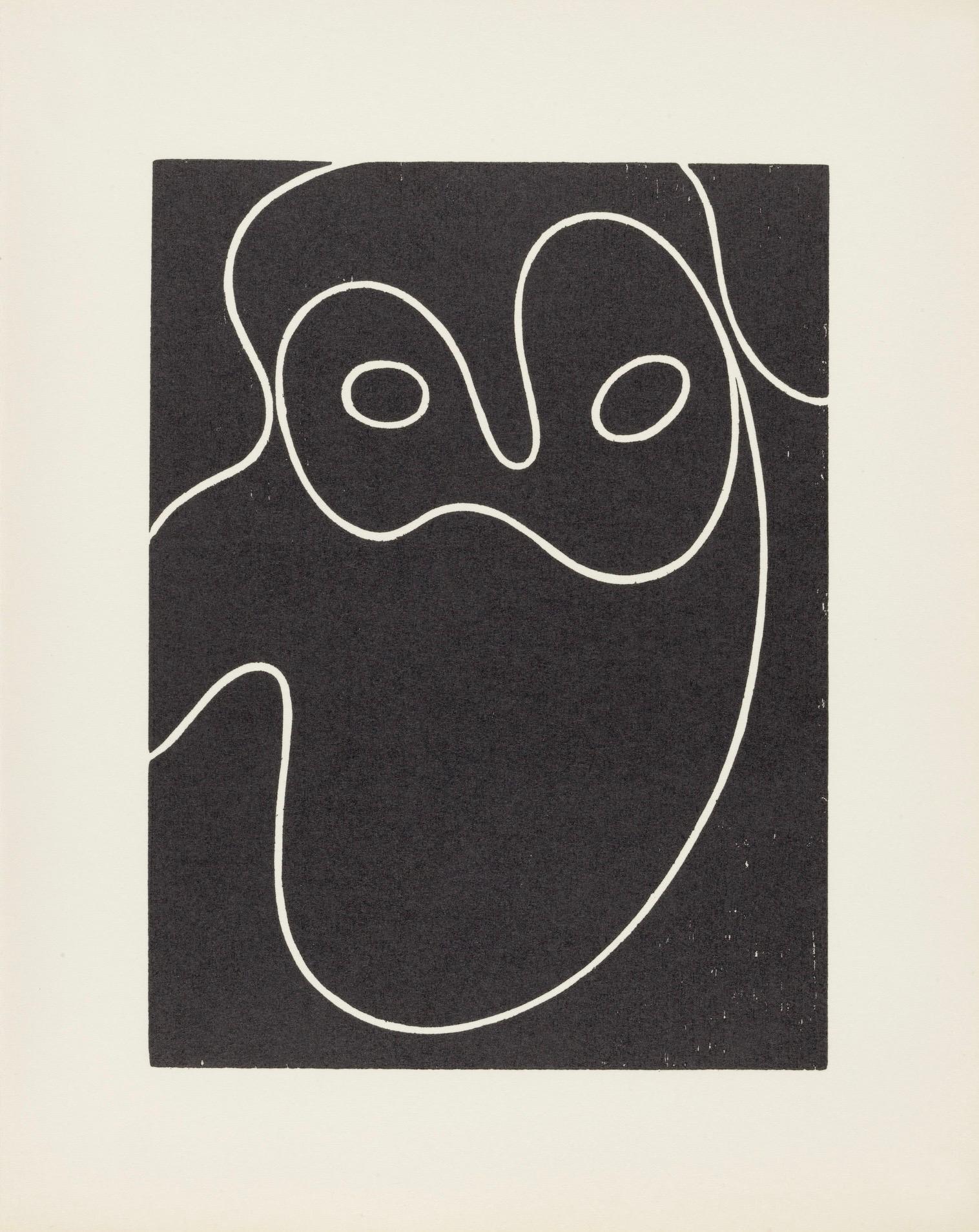 Woodcut on vélin d’Arches paper. Inscription: Unsigned and unnumbered, as issued. Good condition. Notes: From the folio, Jean Arp, Dreams and Projects, 1951-1952. Published by Curt Valentin, New York; printed by Fequet et Baudier, Paris. Excerpted