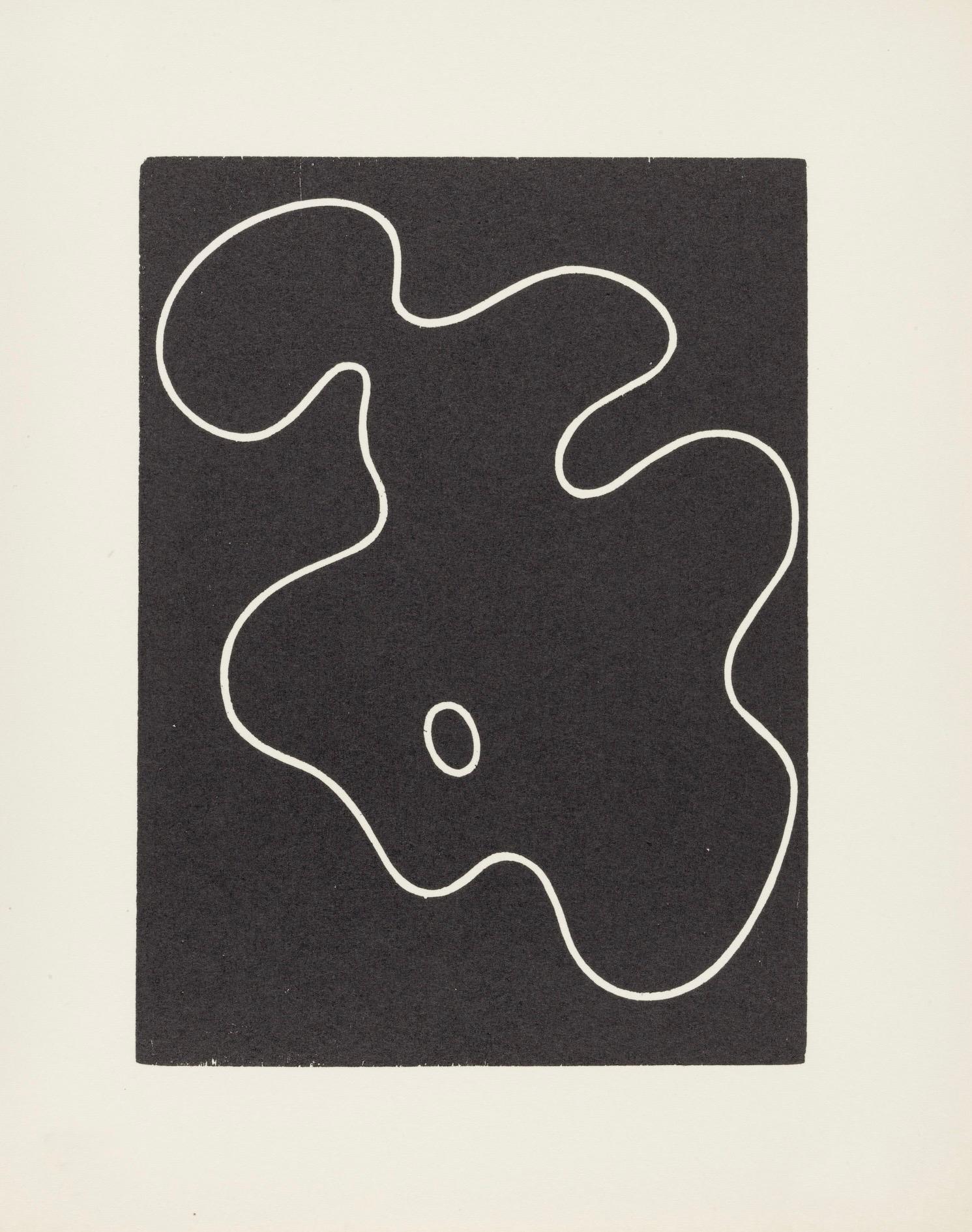 Woodcut on vélin d’Arches paper. Inscription: Unsigned and unnumbered, as issued. Good condition. Notes: From the folio, Jean Arp, Dreams and Projects, 1951-1952. Published by Curt Valentin, New York; printed by Fequet et Baudier, Paris. Excerpted