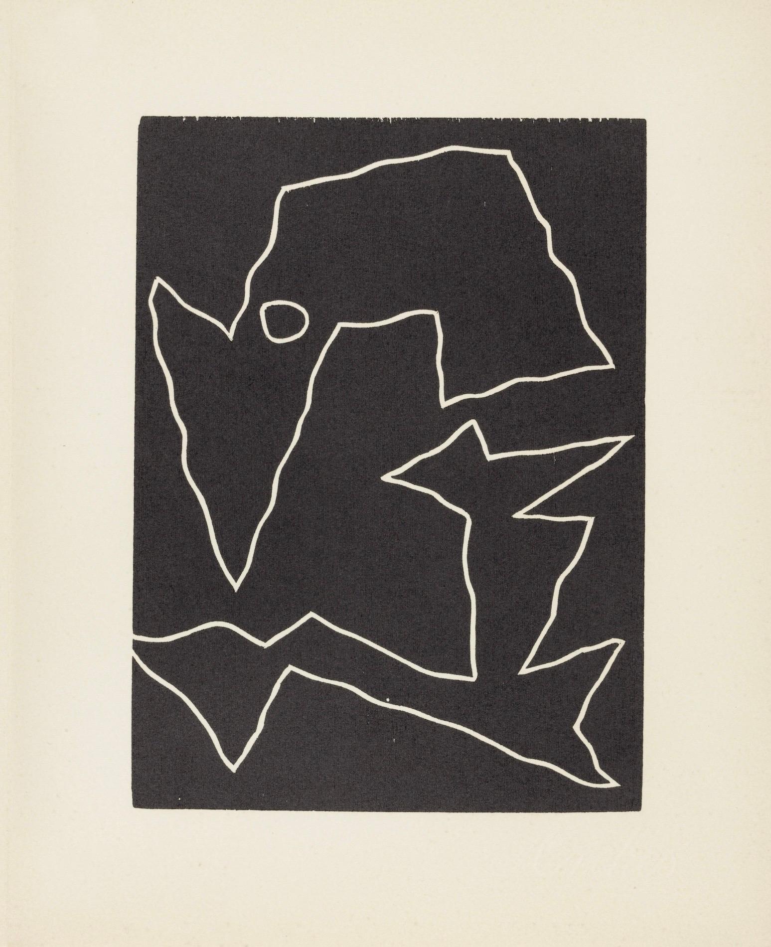 Woodcut on vélin d’Arches paper. Inscription: Unsigned and unnumbered, as issued. Good condition. Notes: From the folio, Jean Arp, Dreams and Projects, 1951-1952. Published by Curt Valentin, New York; printed by Fequet et Baudier, Paris. Excerpted