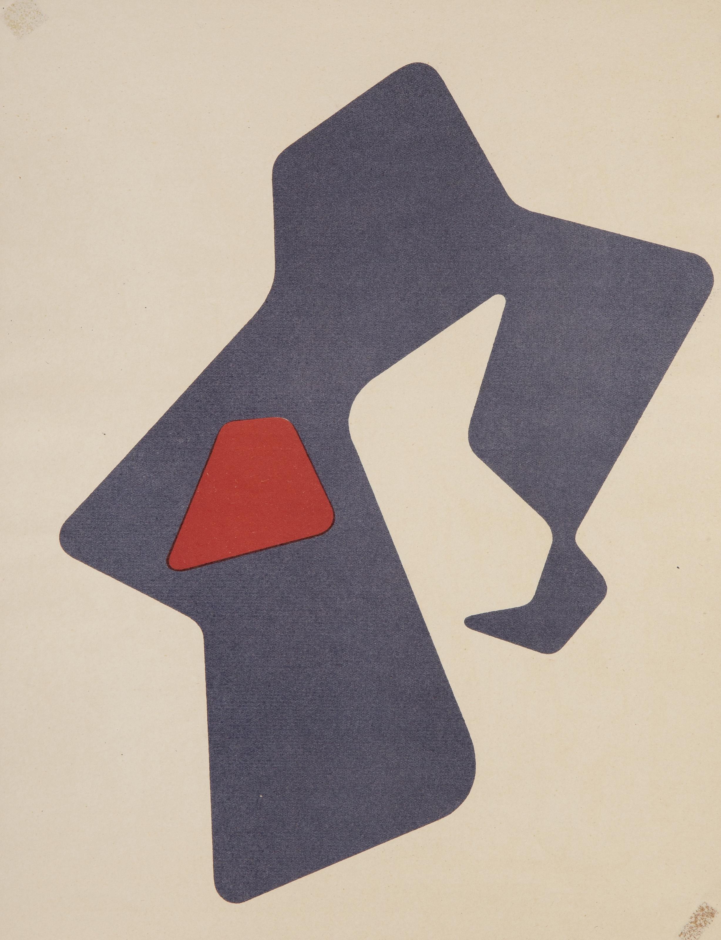  Jean Arp, French (1886 - 1966) - Heaume, Year: 1952, Medium: Lithograph (unsigned), Edition: 1500, Size: 12.5 x 9.75 in. (31.75 x 24.77 cm), Publisher: Societe Internationale d'Art. XXe siecle, Paris, Reference: Arntz, Wilhelm F. Hans (Jean) Arp.