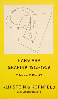 Klipstein & Kornfeld Exhibition, Lithograph mounted to Poster by Jean Arp