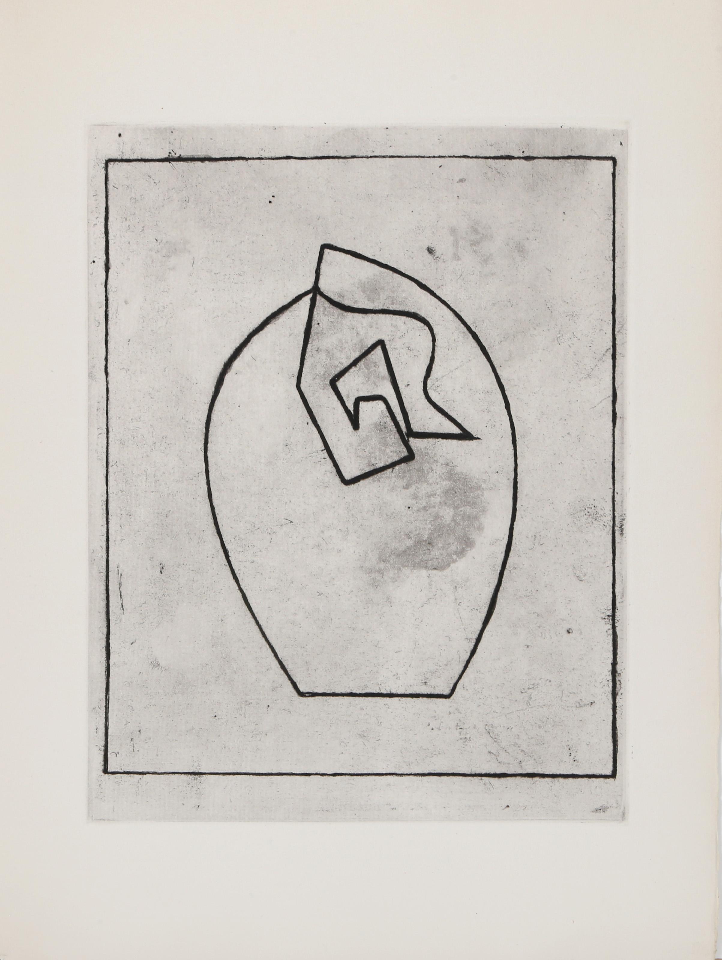 La Cathedrale est Un Coeur, Minimalist Etching by Jean Arp For Sale 1