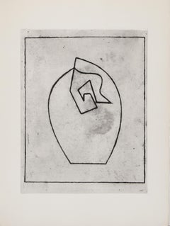 La Cathedrale est Un Coeur, gravure minimaliste de Jean Arp