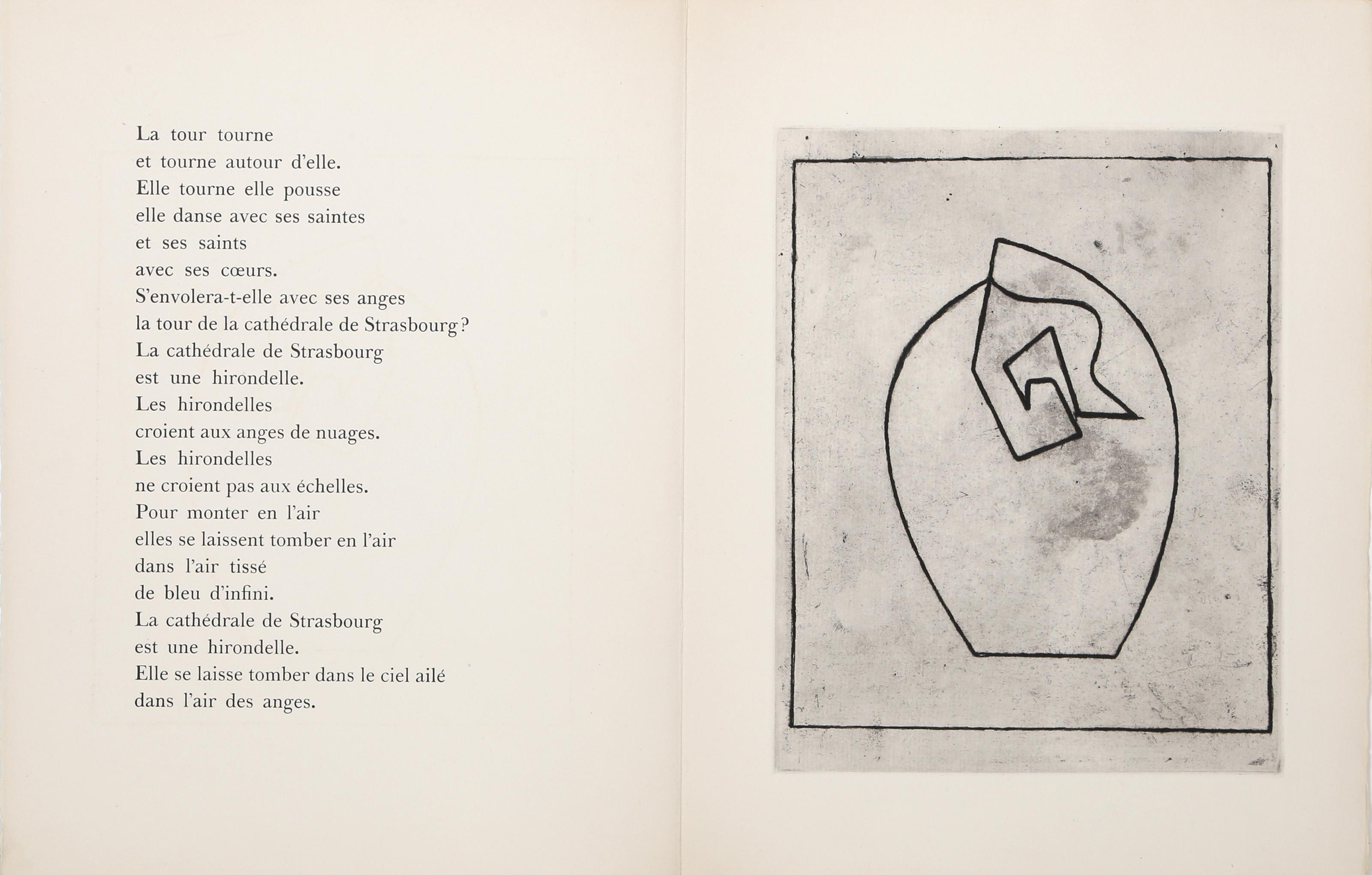 La Cathedrale est Un Coeur, Minimalist Etching by Jean Arp For Sale 3