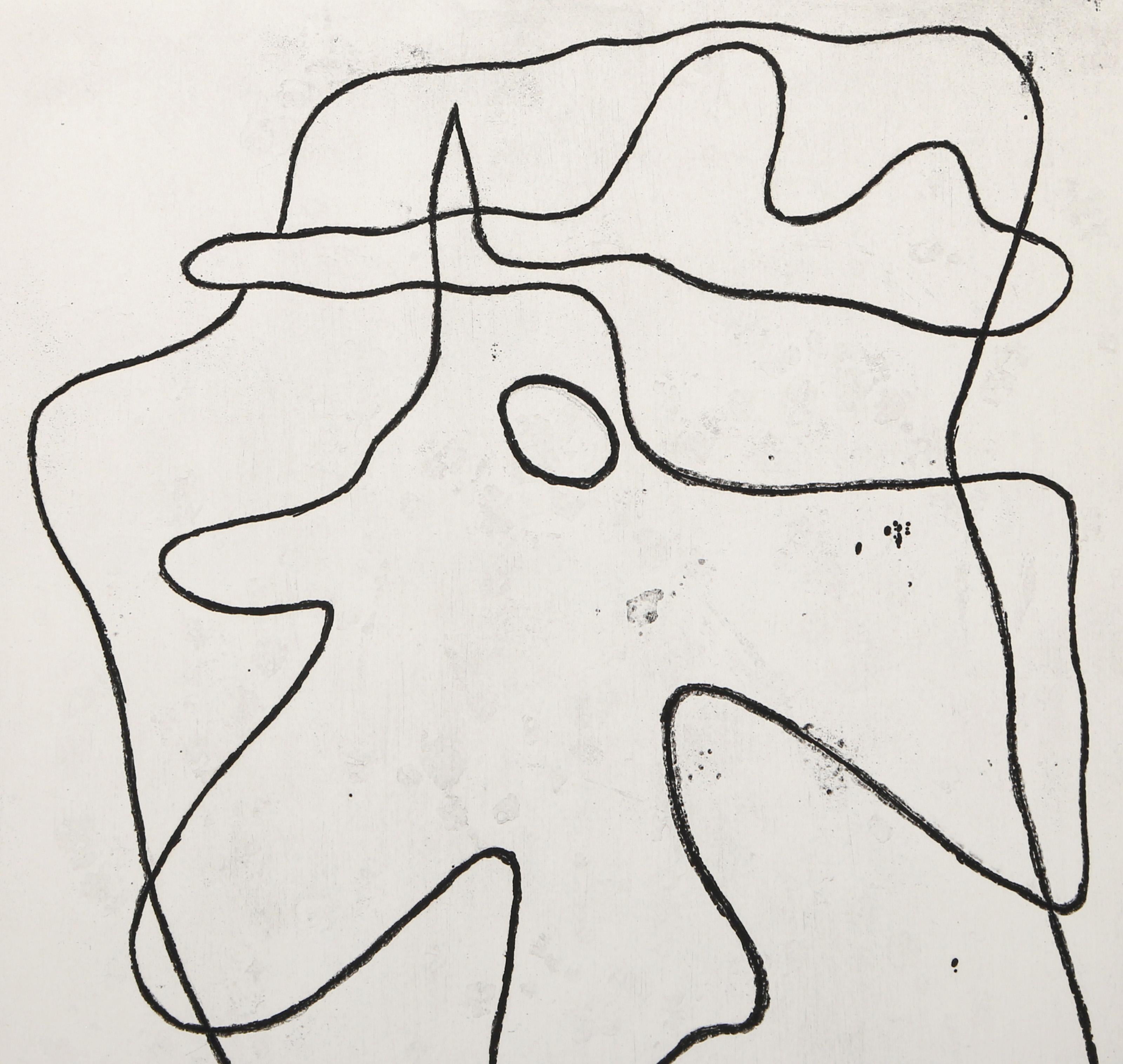 La Maitre-Cloueur, Minimalist Etching by Jean Arp For Sale 1