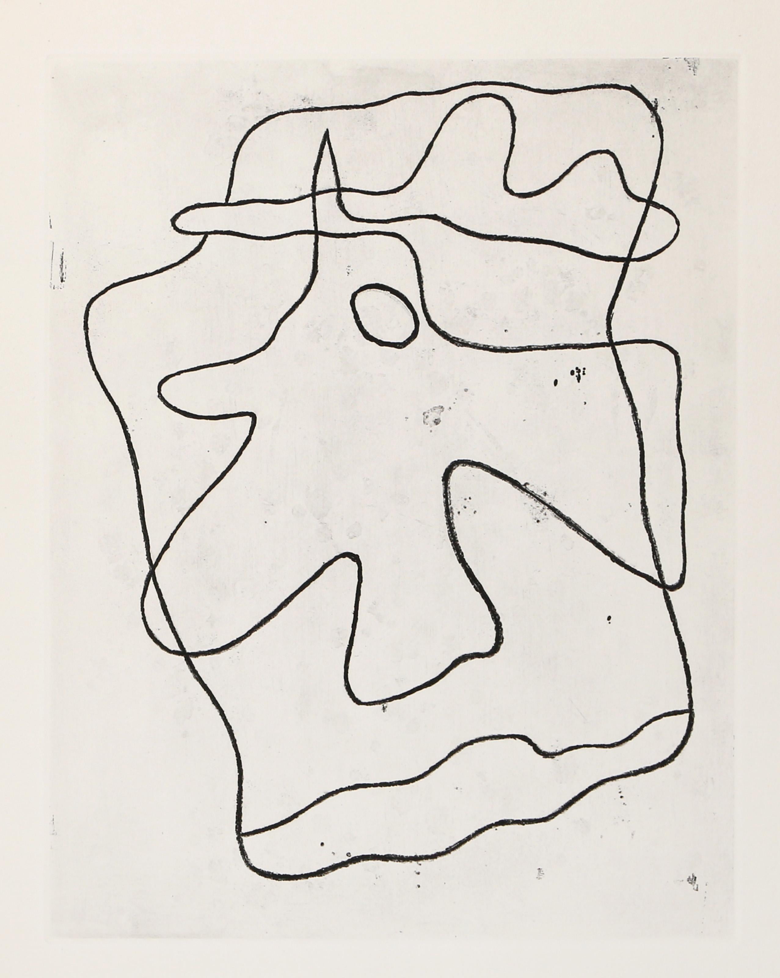 Jean Arp, French (1886 - 1966) - La Maitre-Cloueur, Portfolio:  Vers Le Blanc Infini, Year:  1960, Medium:  Etching on BFK Rives, Edition:  349/499, Image Size:  10.75 x 8.5 inches, Size:  15 x 11 in. (38.1 x 27.94 cm), Printer:  George LeBlanc,