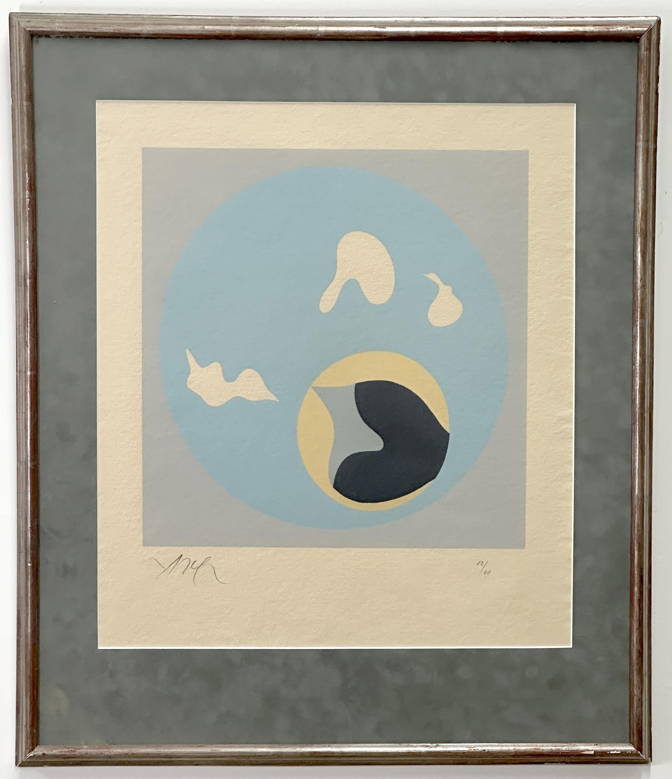Jean Arp Abstract Print - Untitled from Le Soleil Recerclé 1966  Signed Limited Edition Woodcut Framed