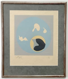 Untitled from Le Soleil Recerclé 1966  Signed Limited Edition Woodcut Framed