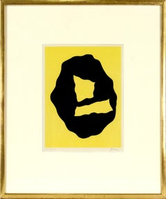 "Maske", Mid Century Modern Limited Edition Abstract Woodcut, Hand Signed