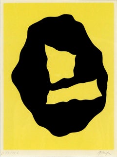 "Maske", Mid Century Modern Limited Edition Abstract Woodcut, Hand Signed 