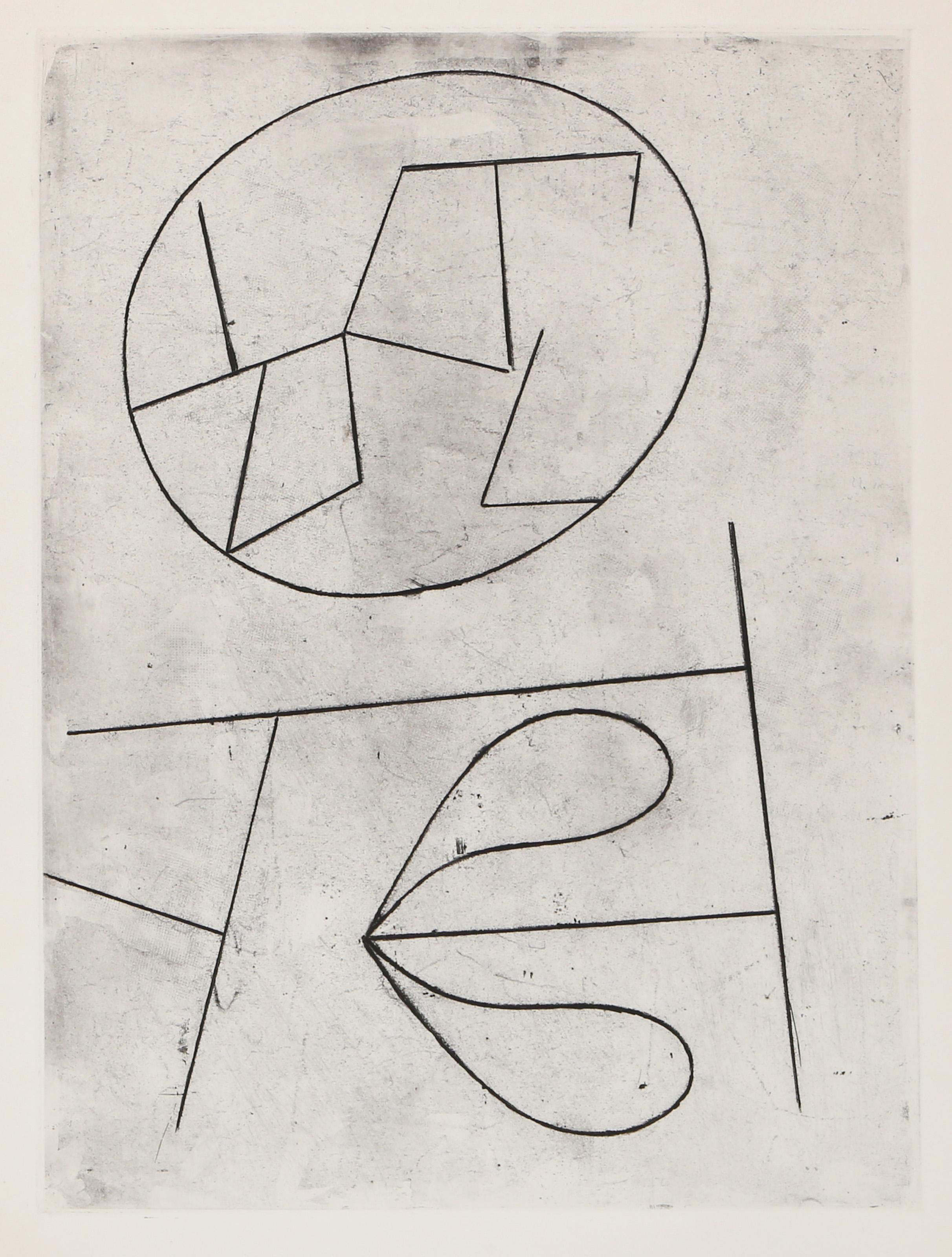 Jean Arp, French (1886 - 1966) - Poupee, Portfolio:  Vers Le Blanc Infini, Year:  1960, Medium:  Etching on BFK Rives, Edition:  349/499, Image Size:  12.75 x 9.5 inches, Size:  15 x 11 in. (38.1 x 27.94 cm), Printer:  George LeBlanc, Paris,