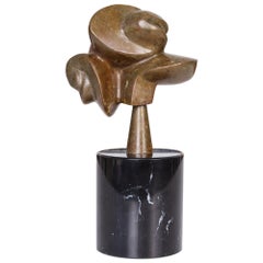 Jean Arp Style Biomorphic Bronze Sculpture with Marble Base