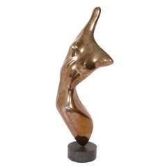 Jean Arp Style Tall Nude Female Bronze