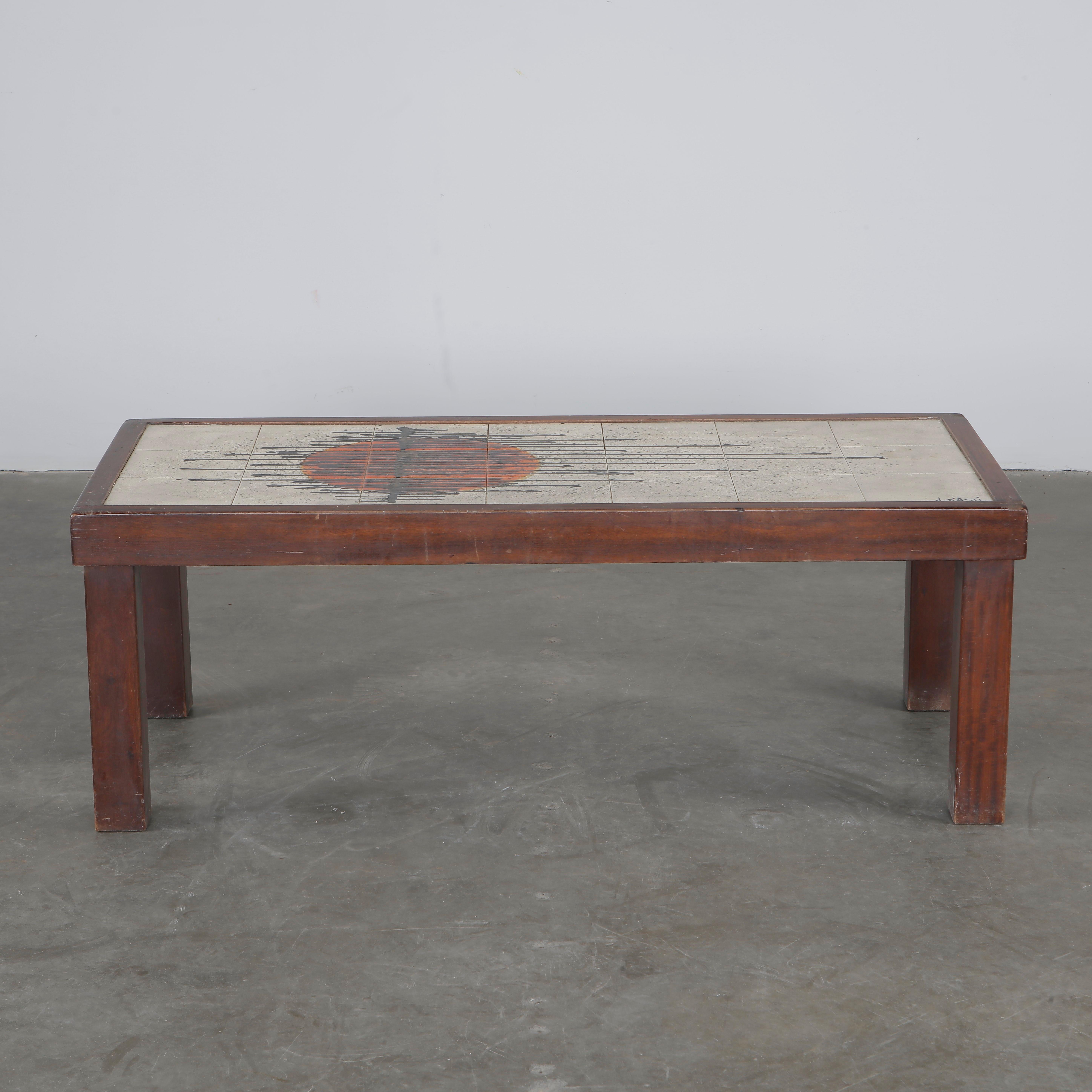 Jean Asti, Mesa de centro de cerámica, Francia, años 60 Moderno de mediados de siglo en venta
