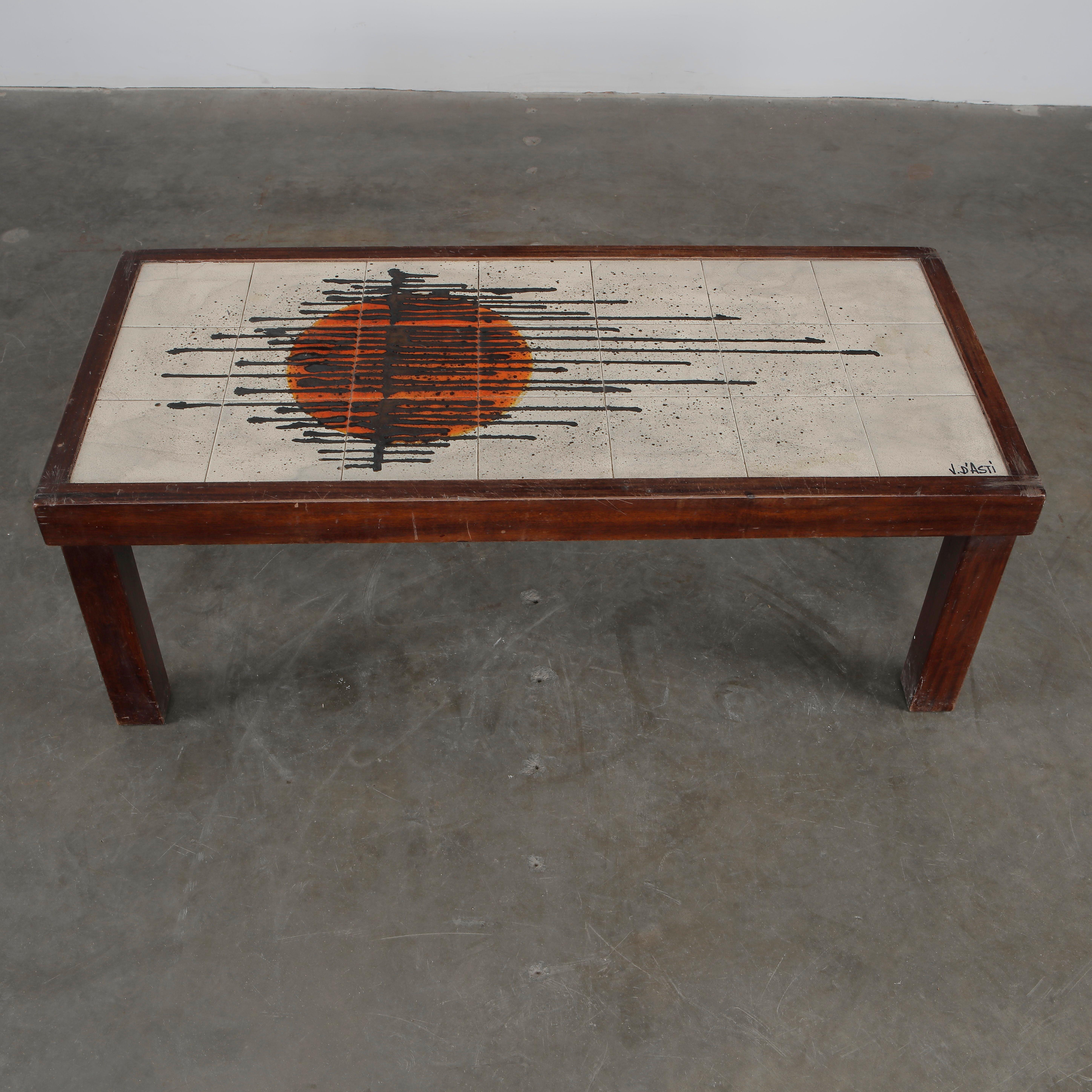 Jean Asti, Mesa de centro de cerámica, Francia, años 60 Francés en venta