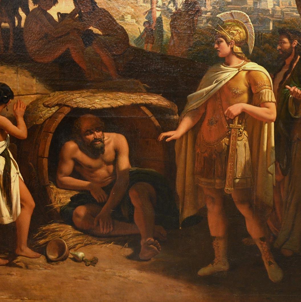 Neoclassico Jean Auguste BARD, Alexander e Diogene, Salone del 1839 in vendita