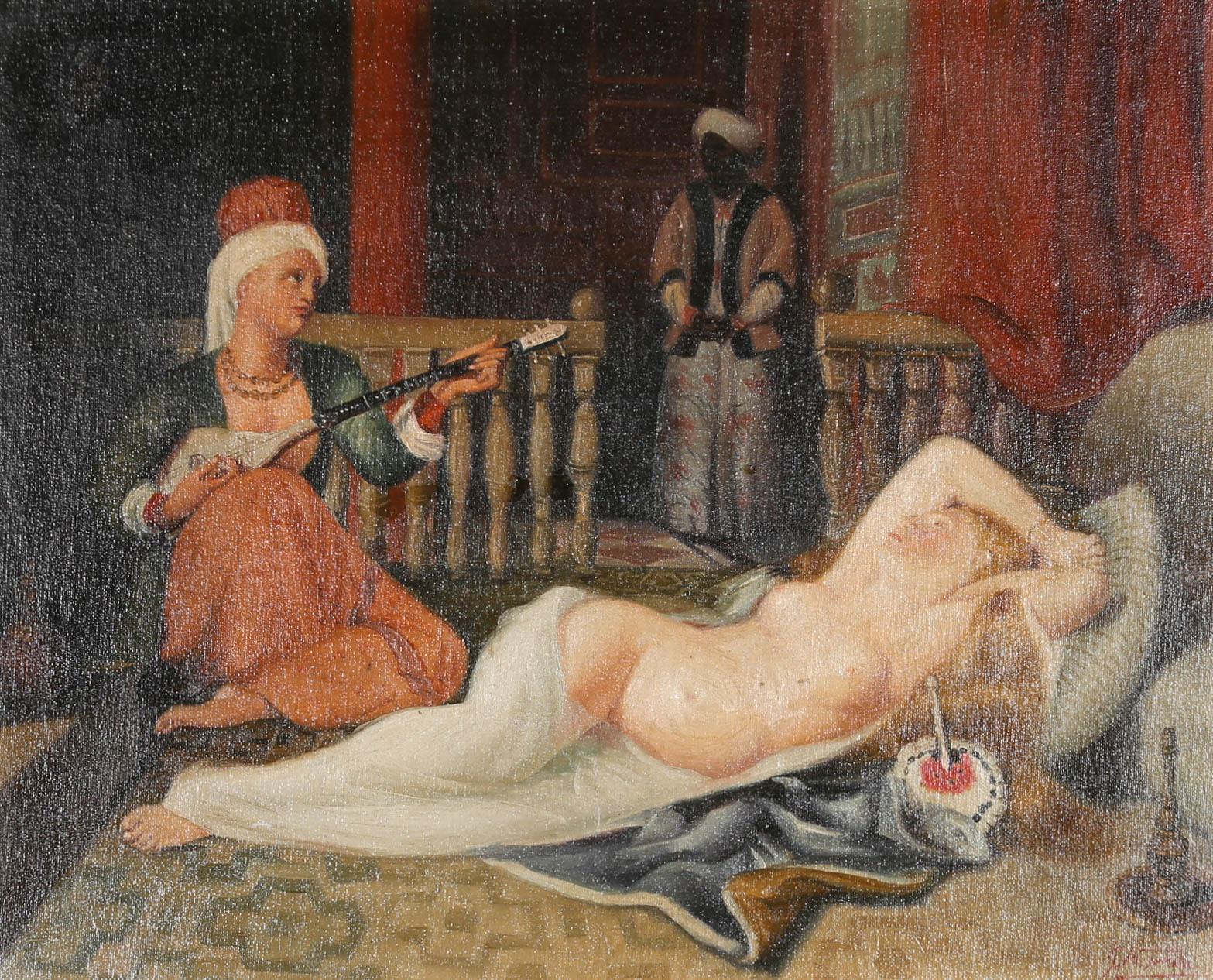After Jean-Auguste-Dominique Ingres - 20th Century Oil, Odalisque For Sale 1