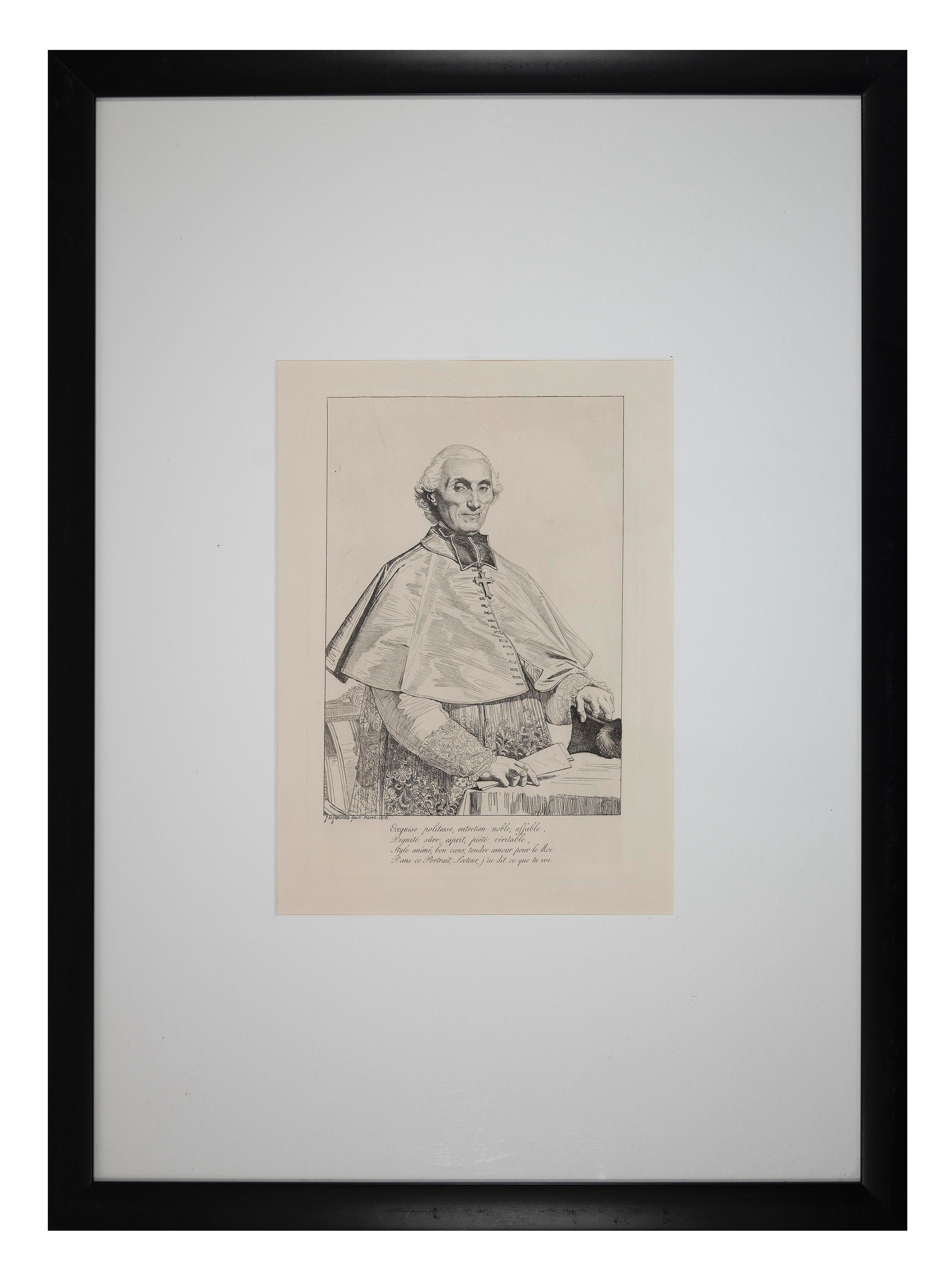 Portrait of Gabriel Cortois de Pressigny - Print by Jean-Auguste-Dominique Ingres