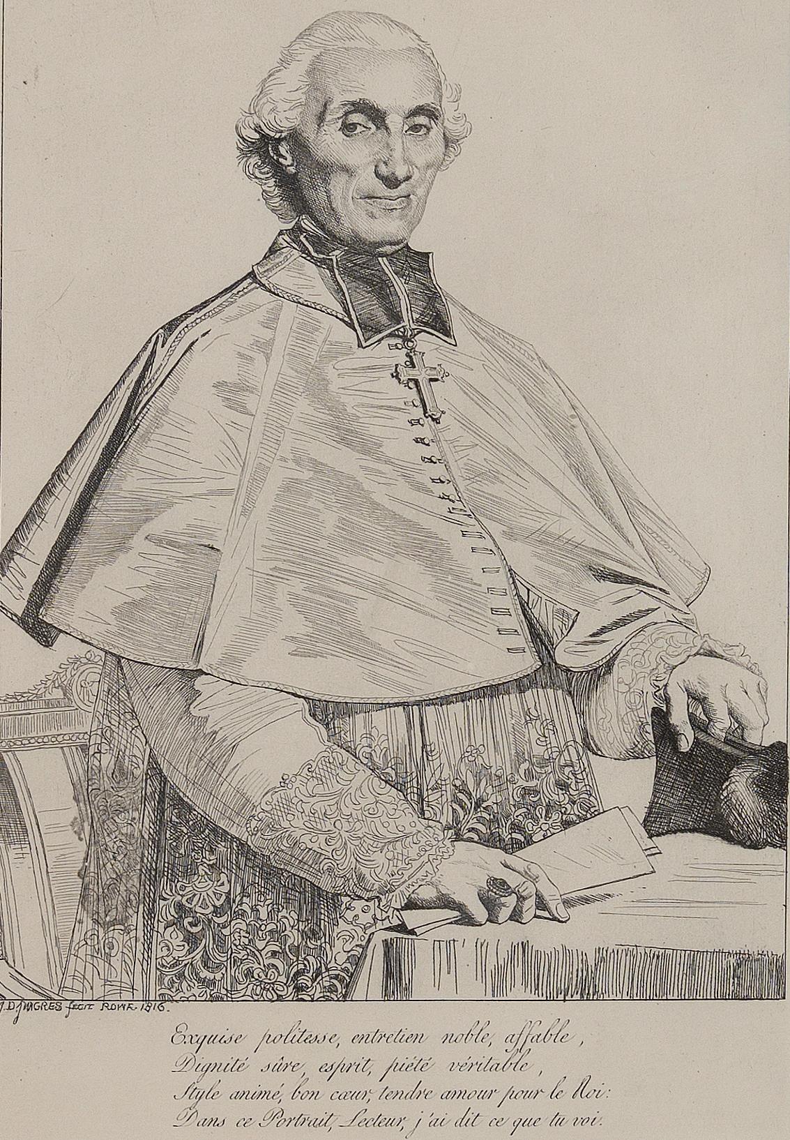 Jean-Auguste-Dominique Ingres Portrait Print - Portrait of Gabriel Cortois de Pressigny