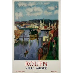 Circa 1960 travel poster by Jean Aujame - Rouen Ville Musée Normandie