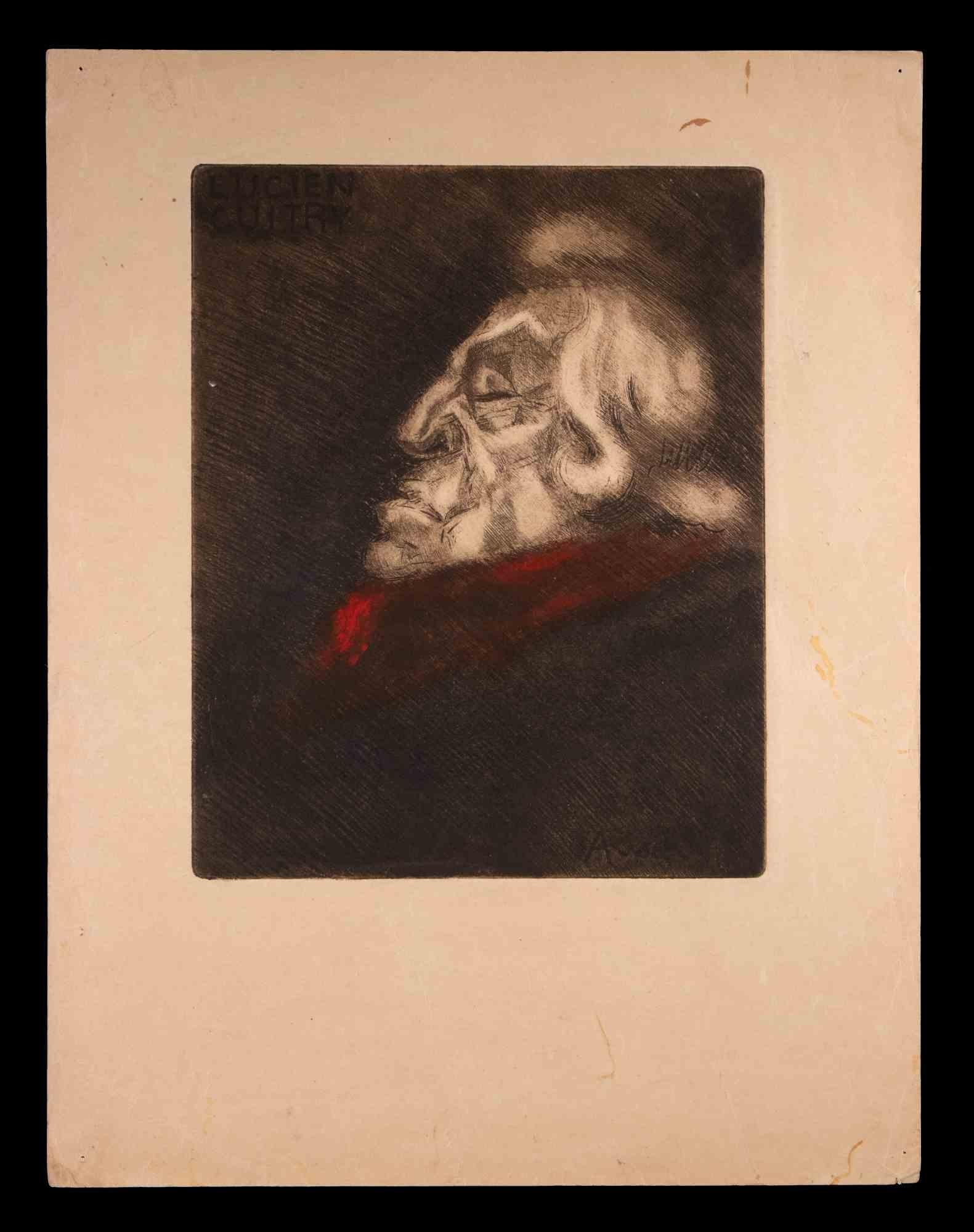 M. Le Trouhadec is an Original etching realized by Jean Auscher in 1926.

The artwork is in good condition, included a brown cardboard passpartout (33x25 cm).

Another etching represents the portrait of M. Le Trouhadec.

Signed and titled on the