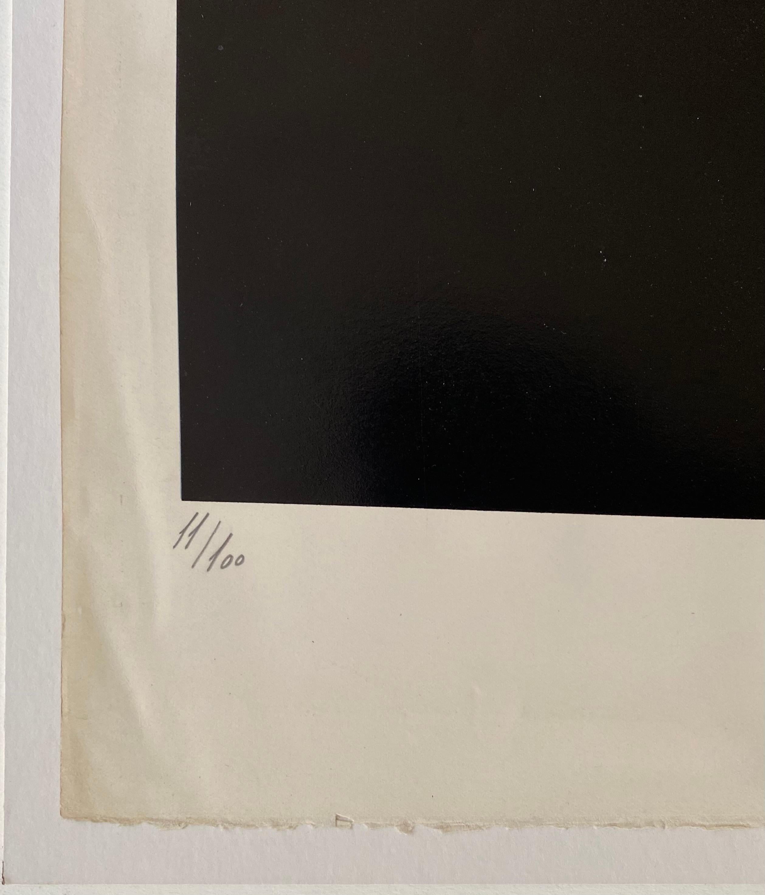 Serigraphie - Gray Abstract Print by Jean Baier
