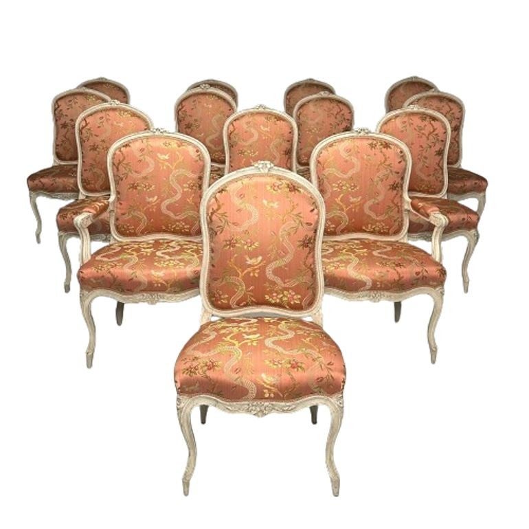 Jean Baptist Cresson, Louis XV, 14 chaises de salle à manger, France, 18e siècle, Christies en vente