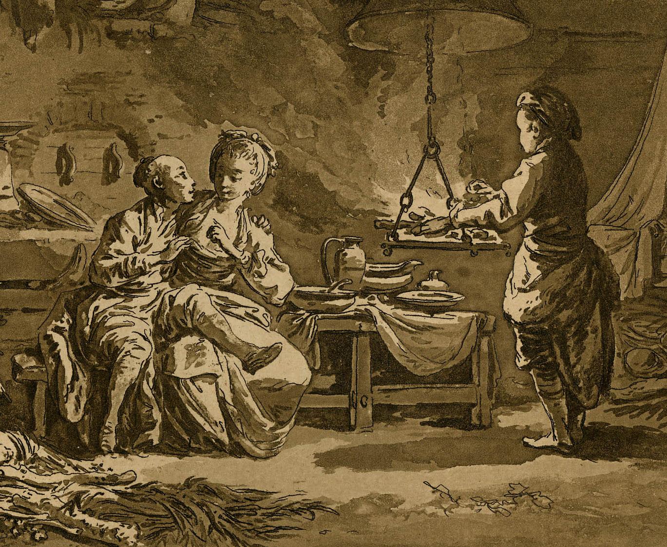 La Lampe Polonoise - Brown Interior Print by Jean Baptist Le Prince