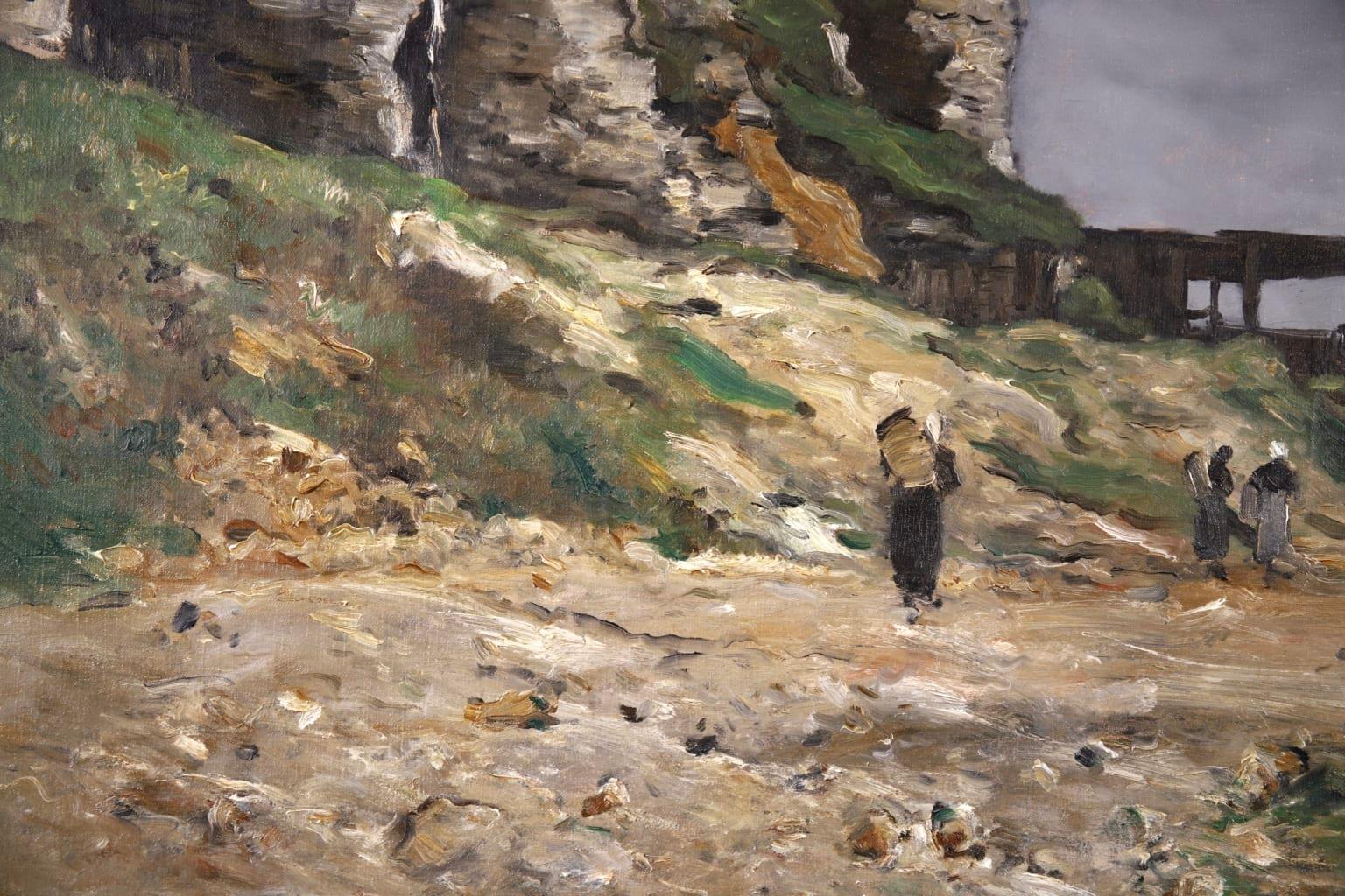 Cliffs of Le Pollet - Dieppe - Impressionist Oil, Landscape by Antoine Guillemet For Sale 1