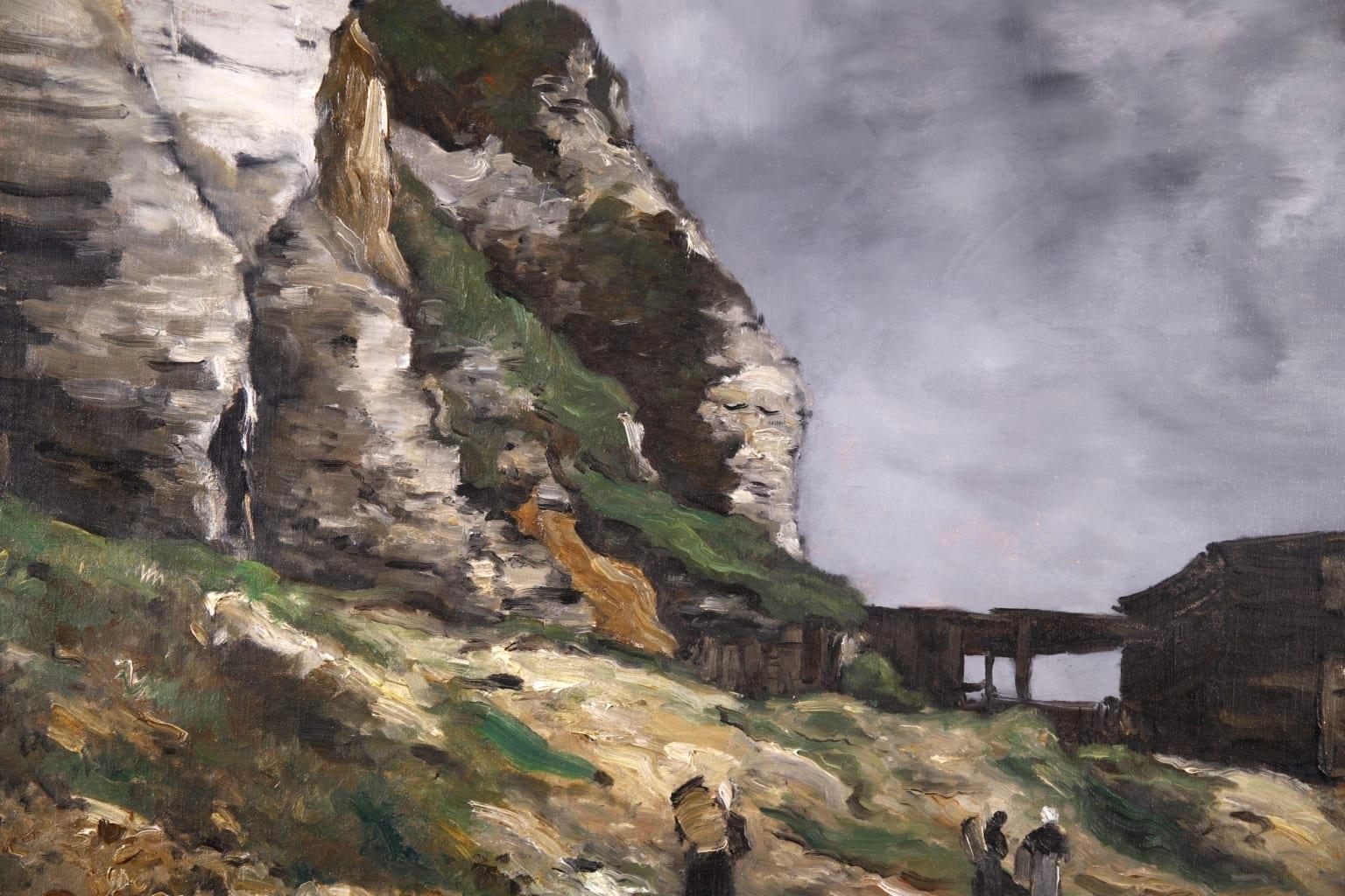 Cliffs of Le Pollet - Dieppe - Impressionist Oil, Landscape by Antoine Guillemet For Sale 2