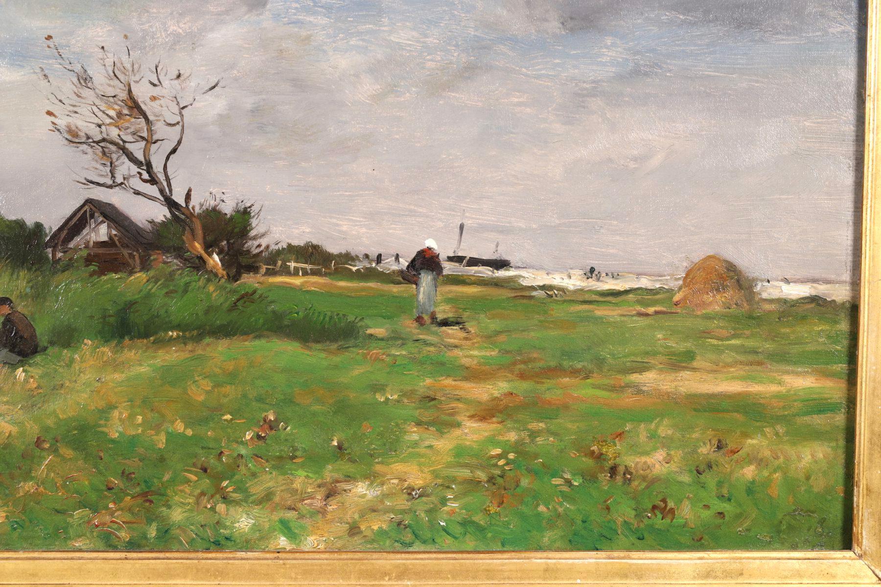 Peinture à l'huile impressionniste - Paysage de Jean Baptiste Antoine Guillemet - Impressionnisme Painting par Jean-Baptiste-Antoine Guillemet