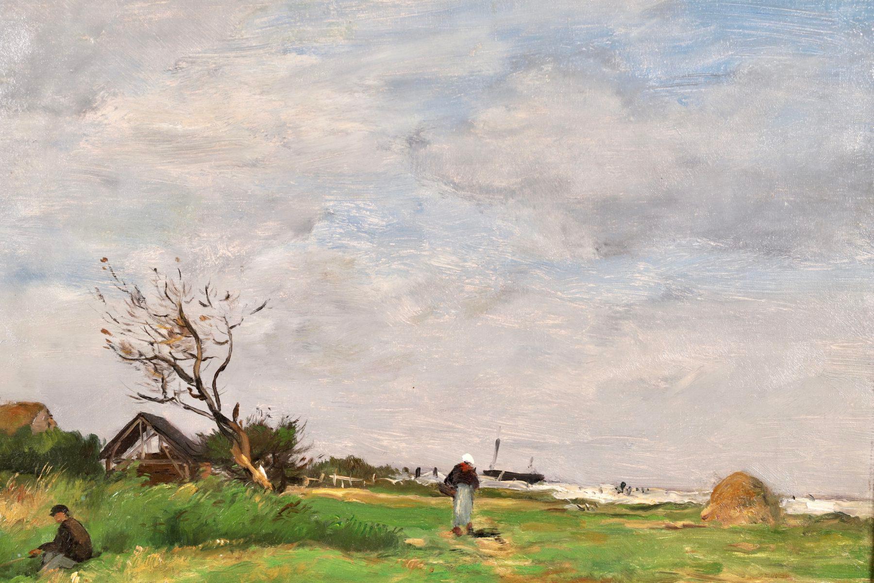 Fishing - Impressionistisches Ölgemälde, Landschaft von Jean Baptiste Antoine Guillemet im Angebot 2