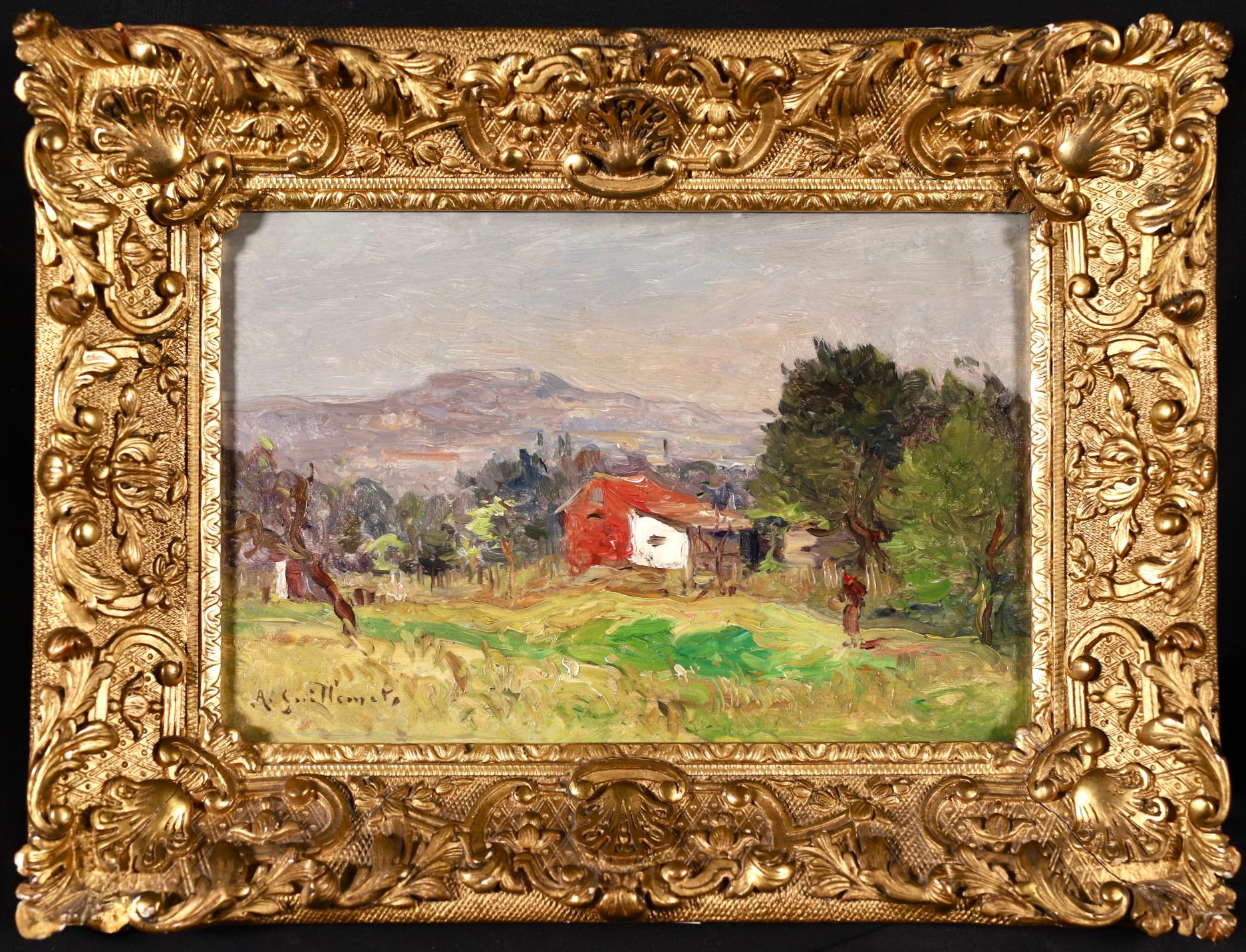 Guibourg pres de Dinan - Impressionist Landscape Oil by Antoine Guillemet - Painting by Jean-Baptiste-Antoine Guillemet