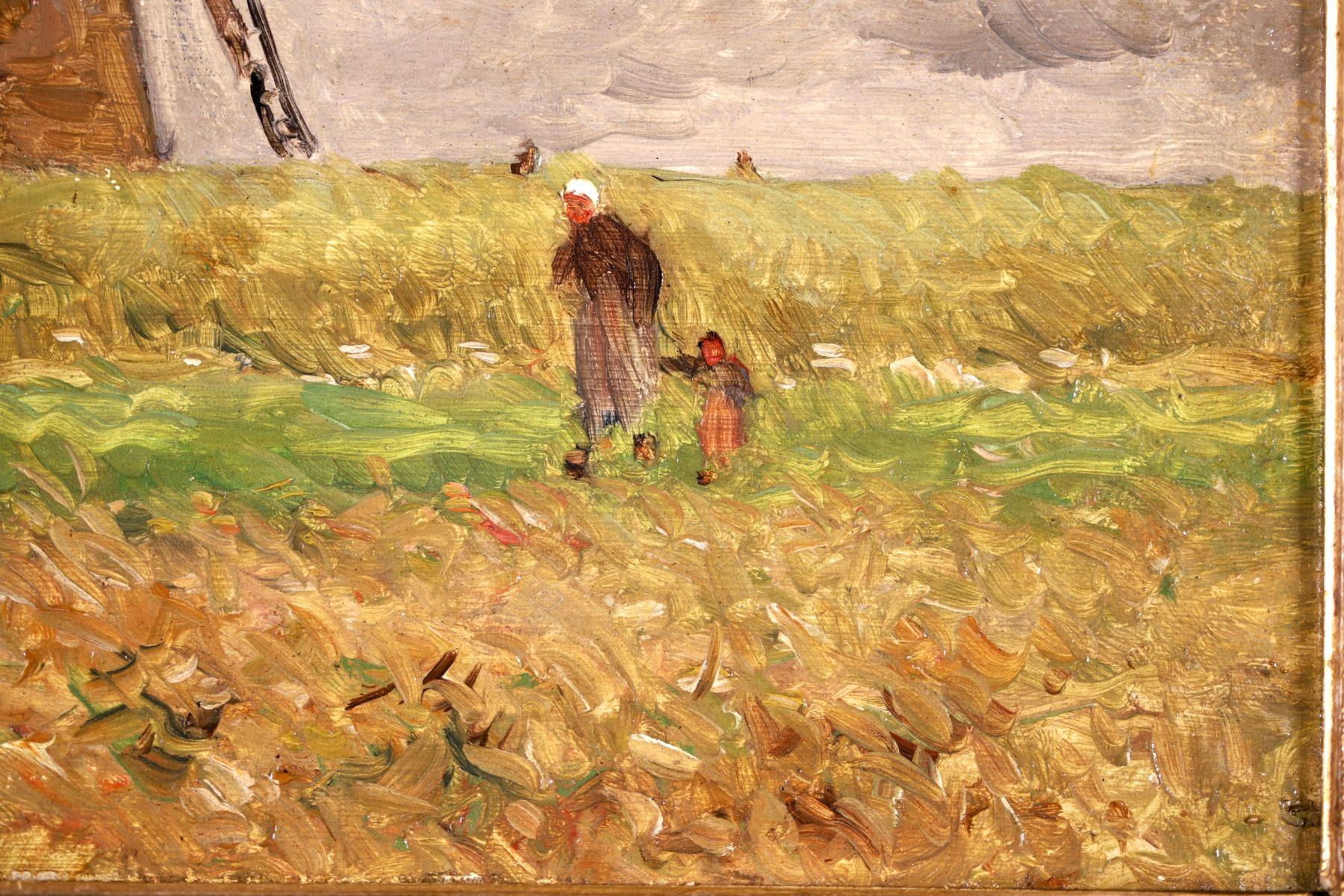 Le Moulin - Impressionist Oil, Figures in Landscape by Antoine Guillemet 1