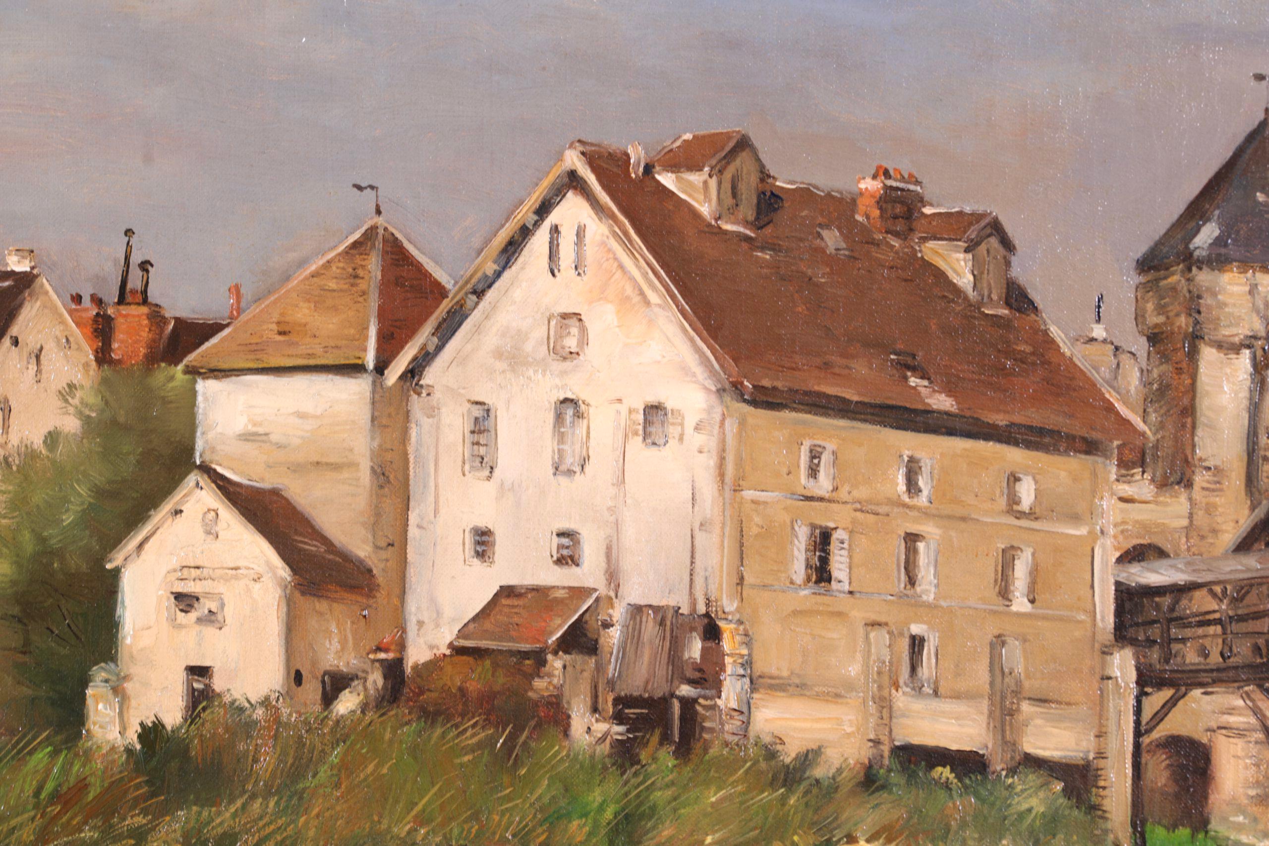 Moret-sur-Loing – Impressionistische Landschaft, Ölgemälde von Antoine Guillemet im Angebot 3
