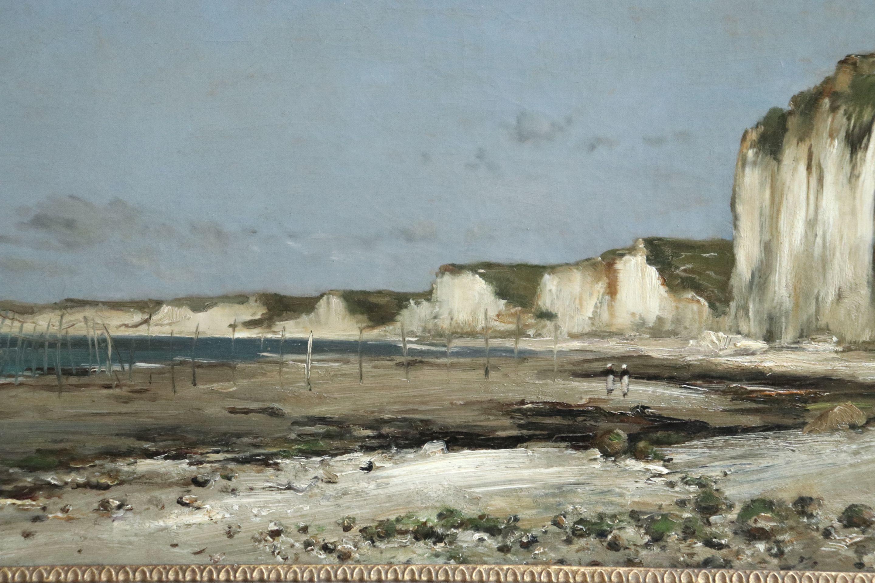 Saint-Vaast-La-Hougue, Normandy- 19th Century Oil, Coastal Landscape - Guillemet - Impressionist Painting by Jean-Baptiste-Antoine Guillemet