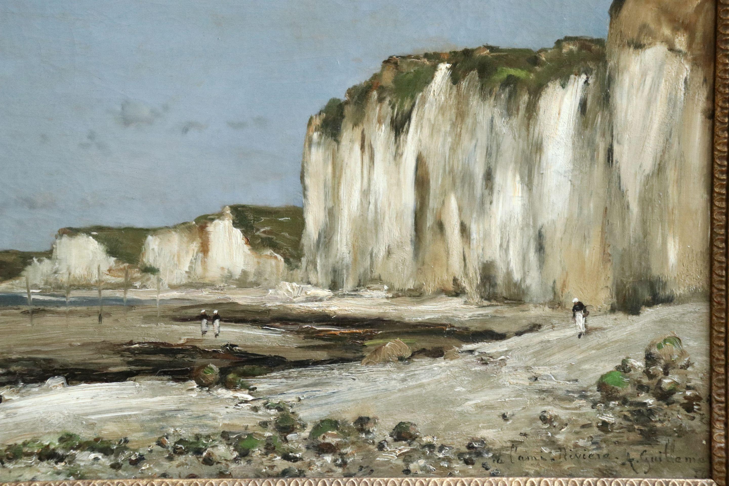 Saint-Vaast-La-Hougue, Normandy- 19th Century Oil, Coastal Landscape - Guillemet - Painting by Jean-Baptiste-Antoine Guillemet