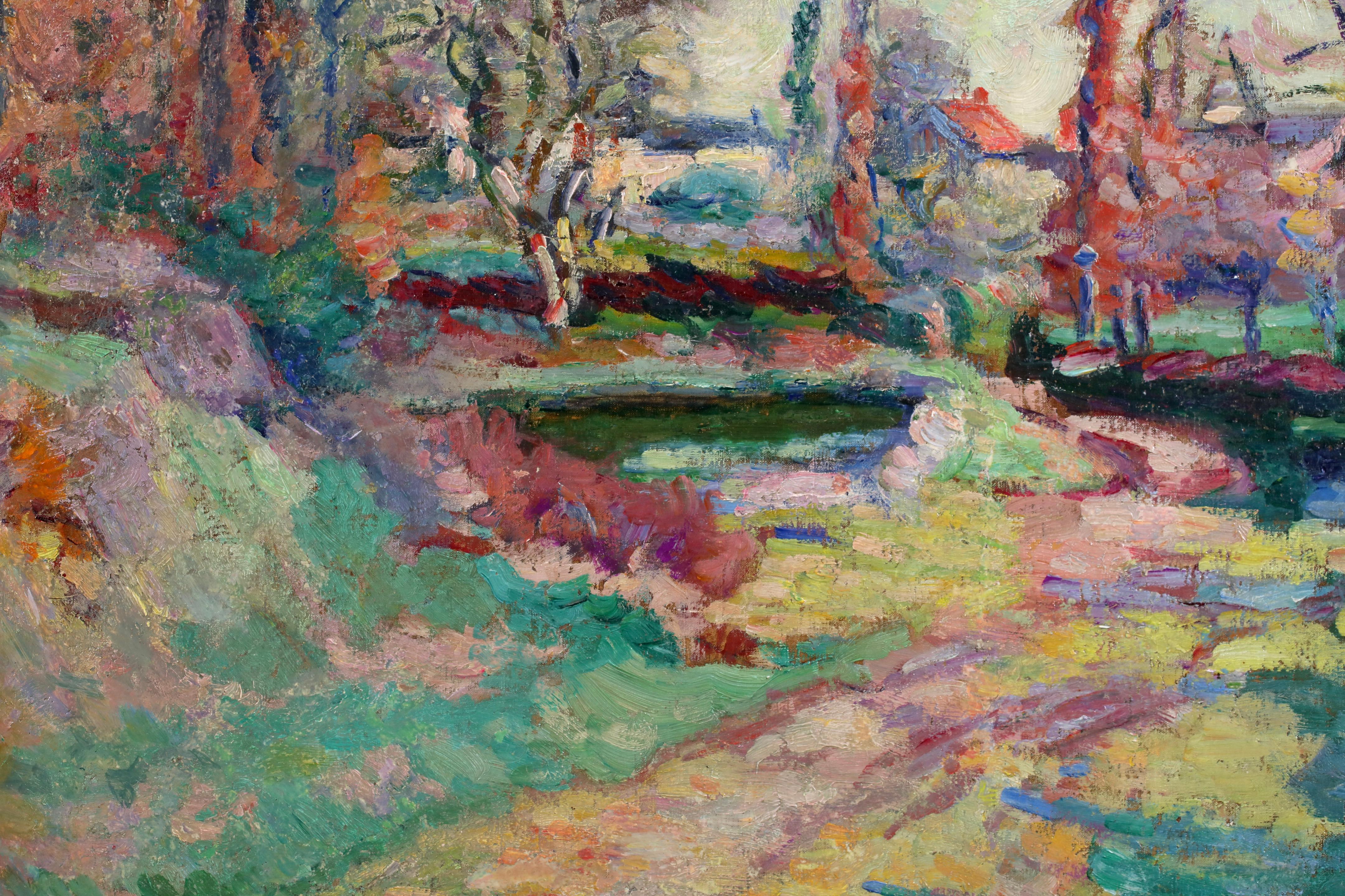 Le Village de Crozant - Impressionistische Landschaft Öl - Baptiste Armand Guillaumin im Angebot 1