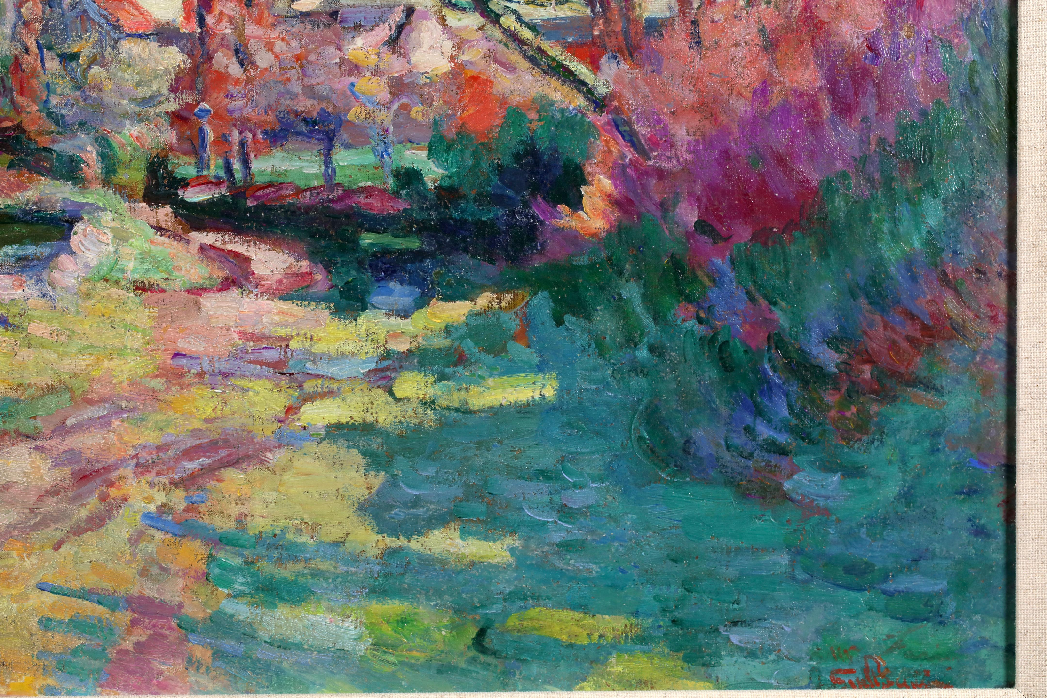 Le Village de Crozant - Impressionistische Landschaft Öl - Baptiste Armand Guillaumin im Angebot 3