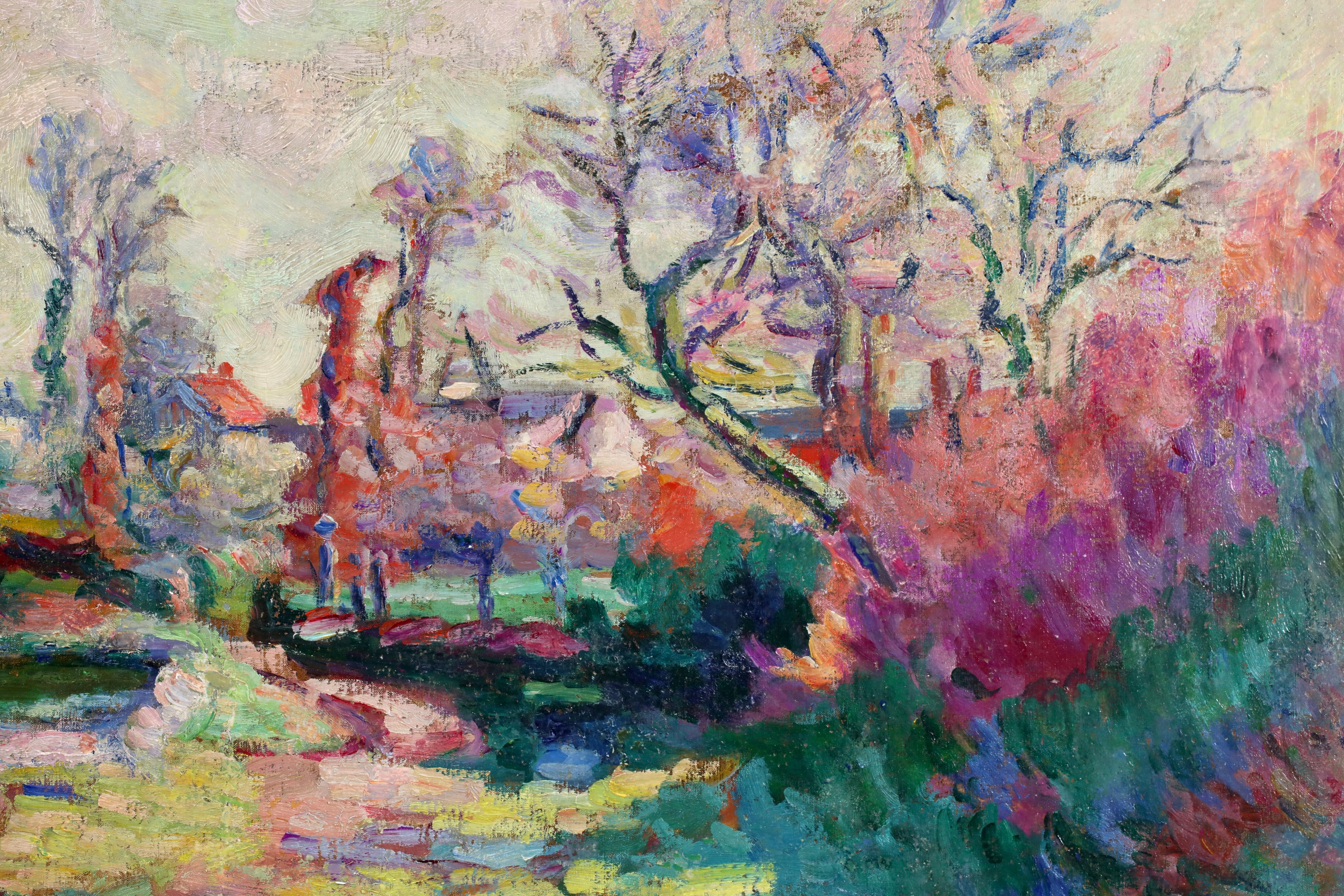 Le Village de Crozant - Impressionistische Landschaft Öl - Baptiste Armand Guillaumin im Angebot 4