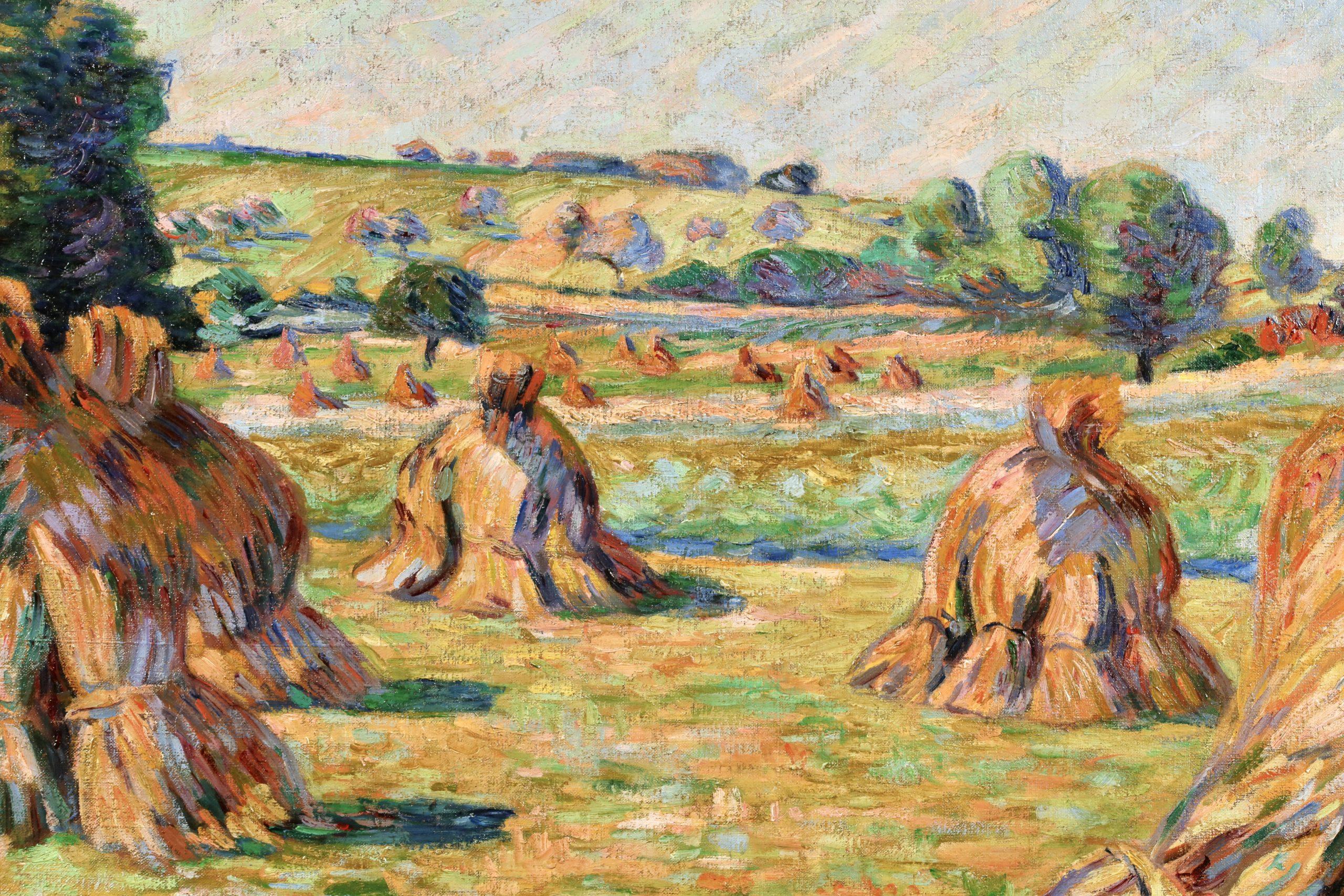 Les Meules - Impressionist Landscape Oil by Jean Baptiste Armand Guillaumin For Sale 2