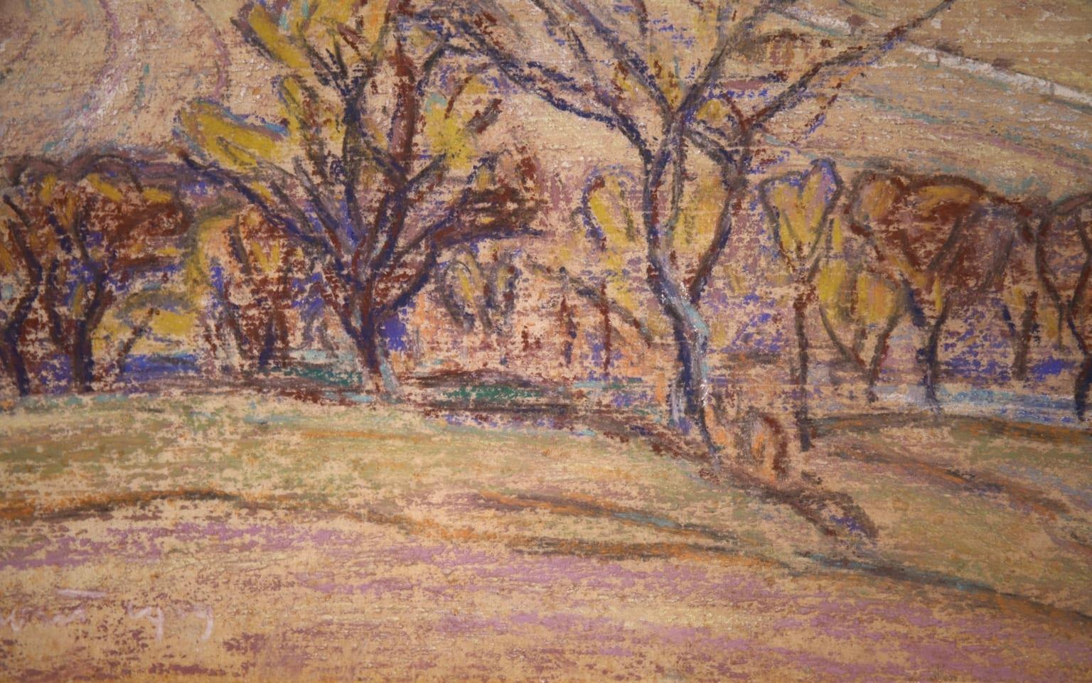 Paysage au Vaudemont - Impressionist Landscape Pastel by Armand Guillaumin 2