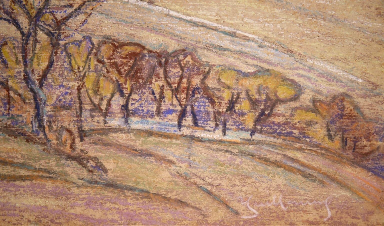 Paysage au Vaudemont - Impressionist Landscape Pastel by Armand Guillaumin 4