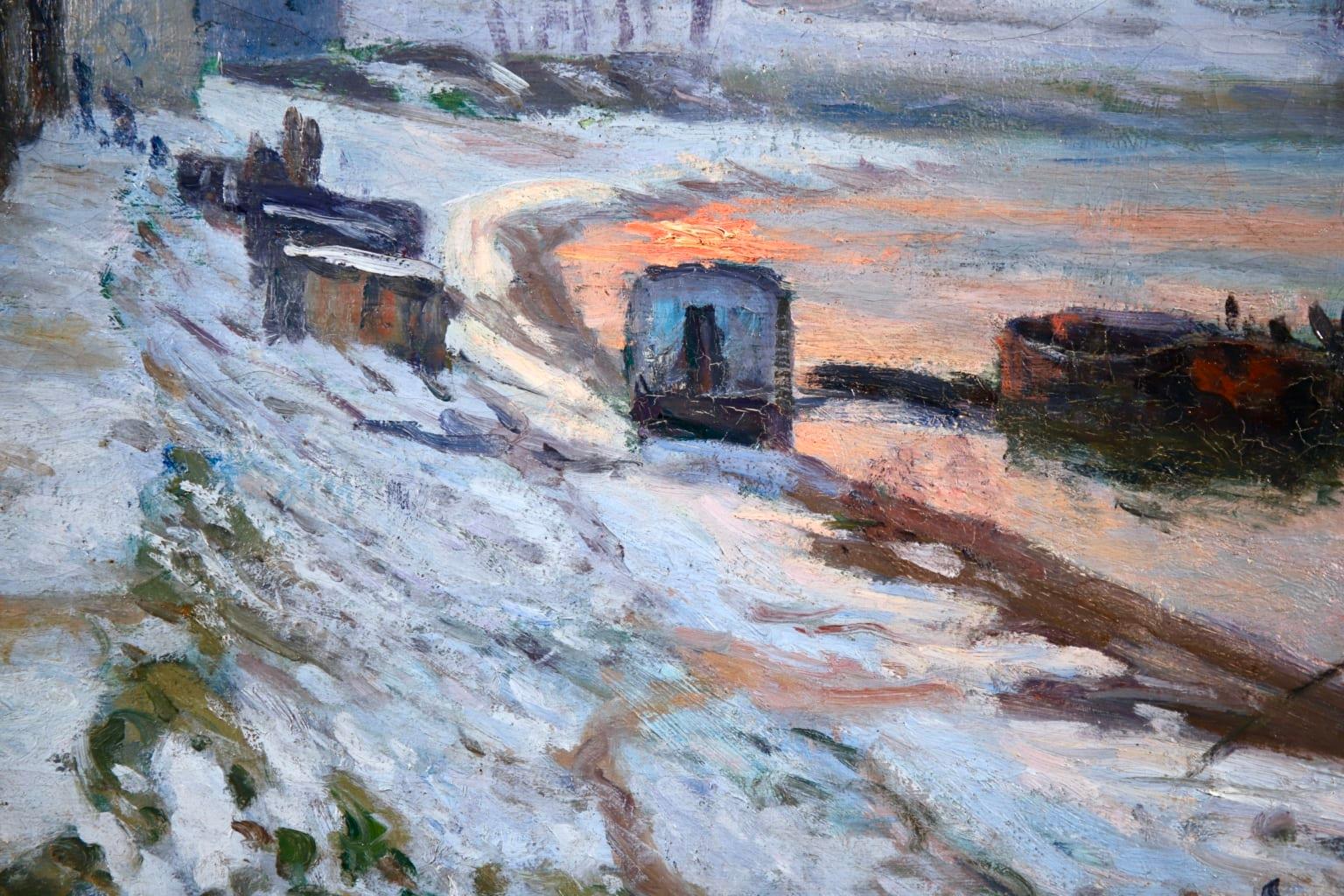 Snow on the Seine - Impressionist Winter River Landscape by Armand Guillaumin 5