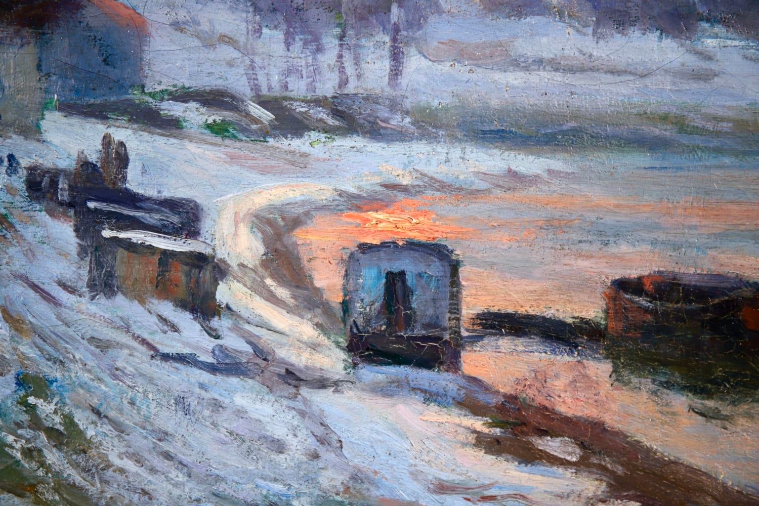 Snow on the Seine - Impressionist Winter River Landscape by Armand Guillaumin 1
