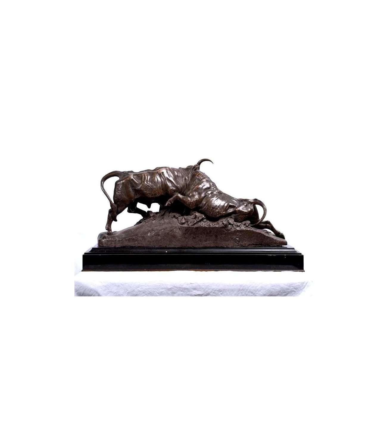 Auguste Clesinger, 1869, +Toro da combattimento romano in bronzo - Sculpture di Jean-Baptiste Auguste Clésinger