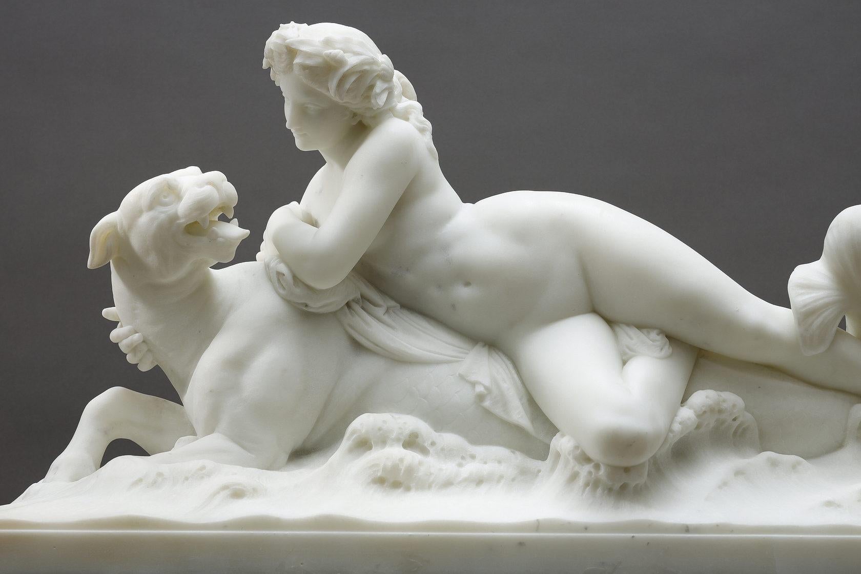 Nereide sulla tigre del mare - Sculpture di Jean-Baptiste Auguste Clésinger