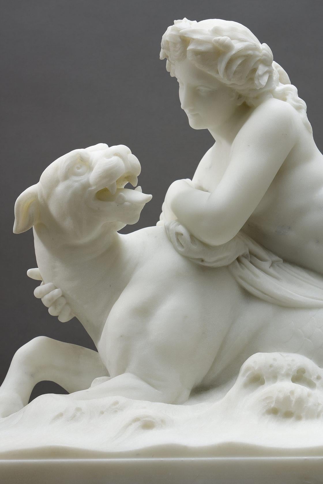 Nereide sulla tigre del mare - Sculpture Scuola francese di Jean-Baptiste Auguste Clésinger