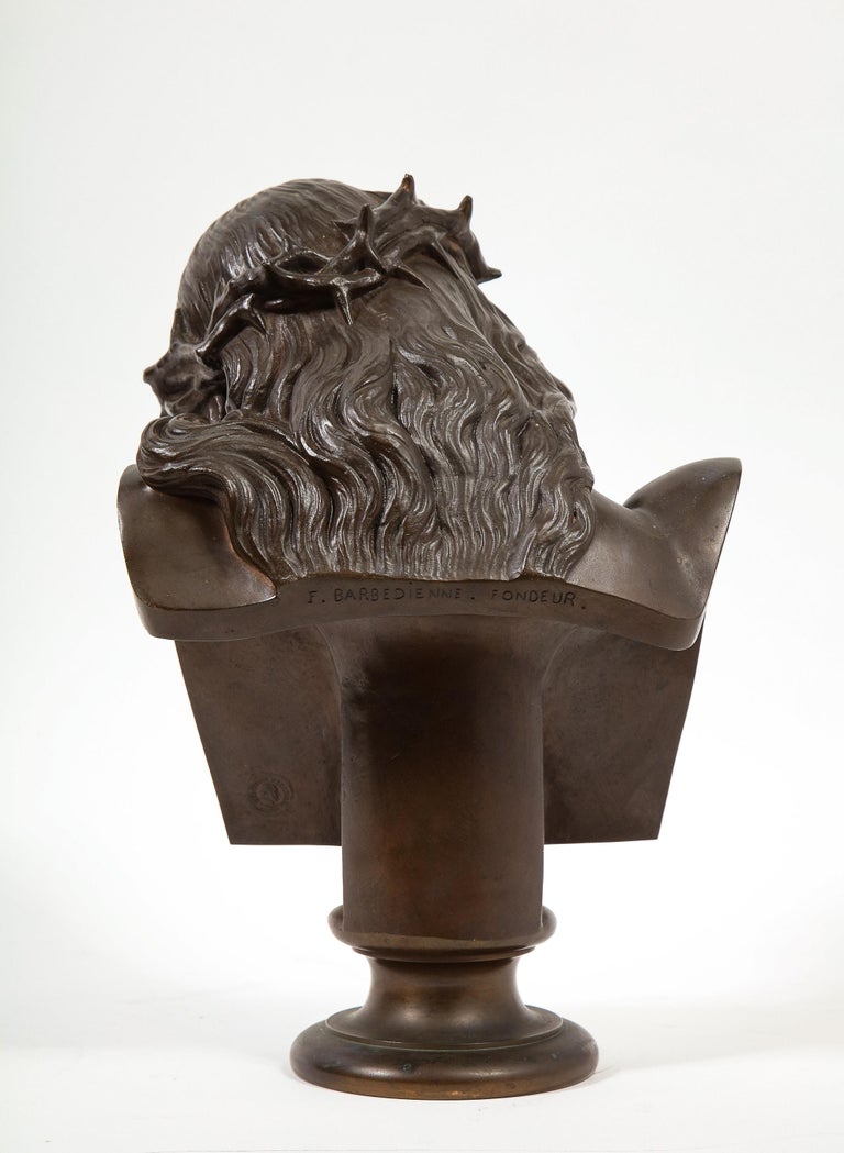 Jean-Baptiste Auguste Clesinger, French Bronze Bust of Jesus Christ, Barbedienne 6